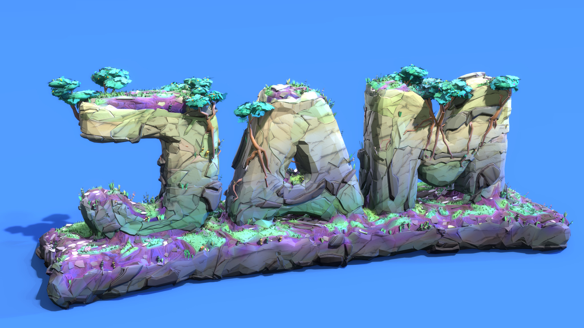 It's possible to run any mesh shape through it, even text.