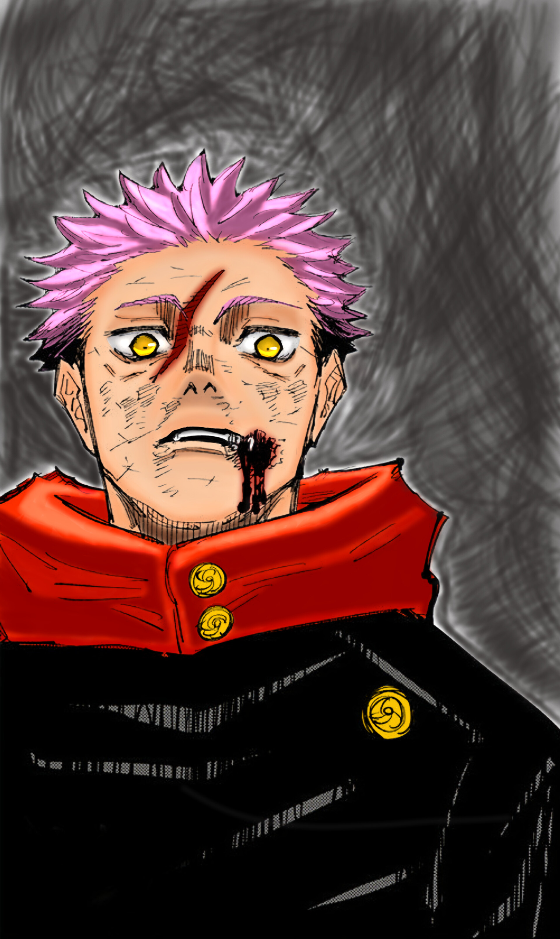 ArtStation - A coloring of the I'm You panel of Yuji Itadori from ...