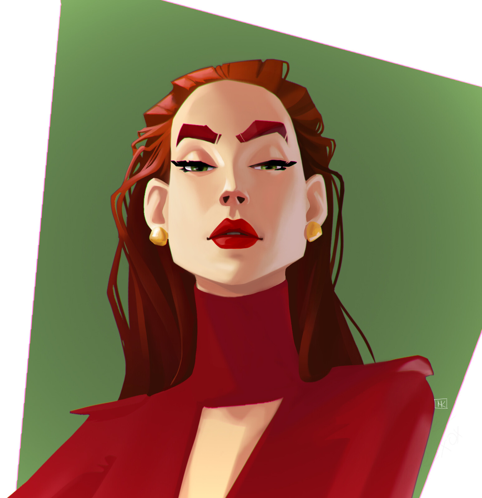 stylized portrait this time "Judgmental" 