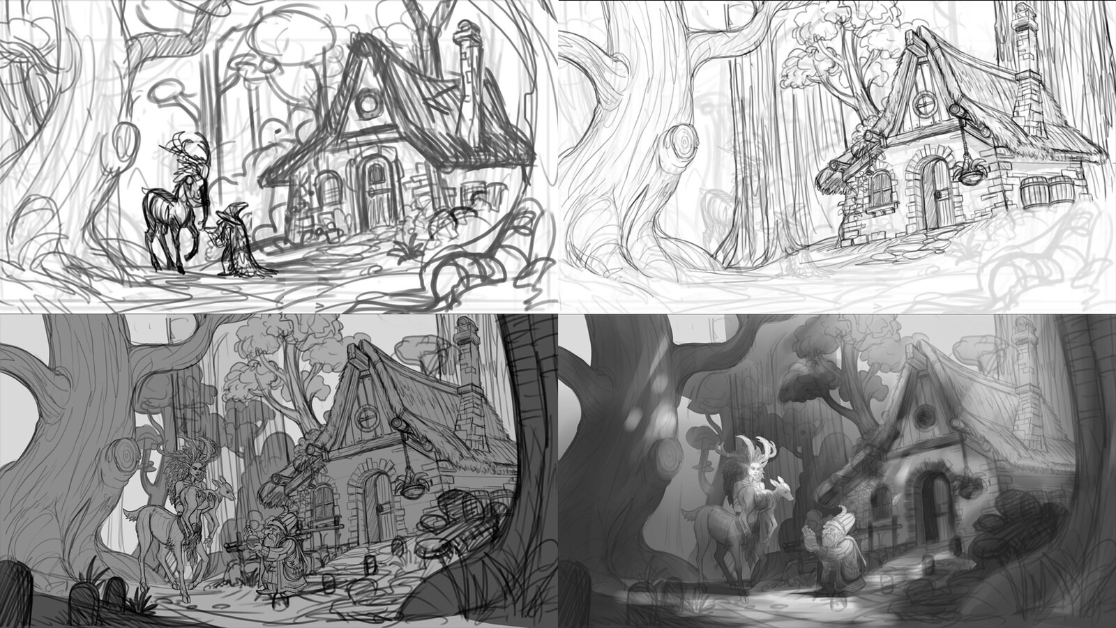 dryad composition sketch