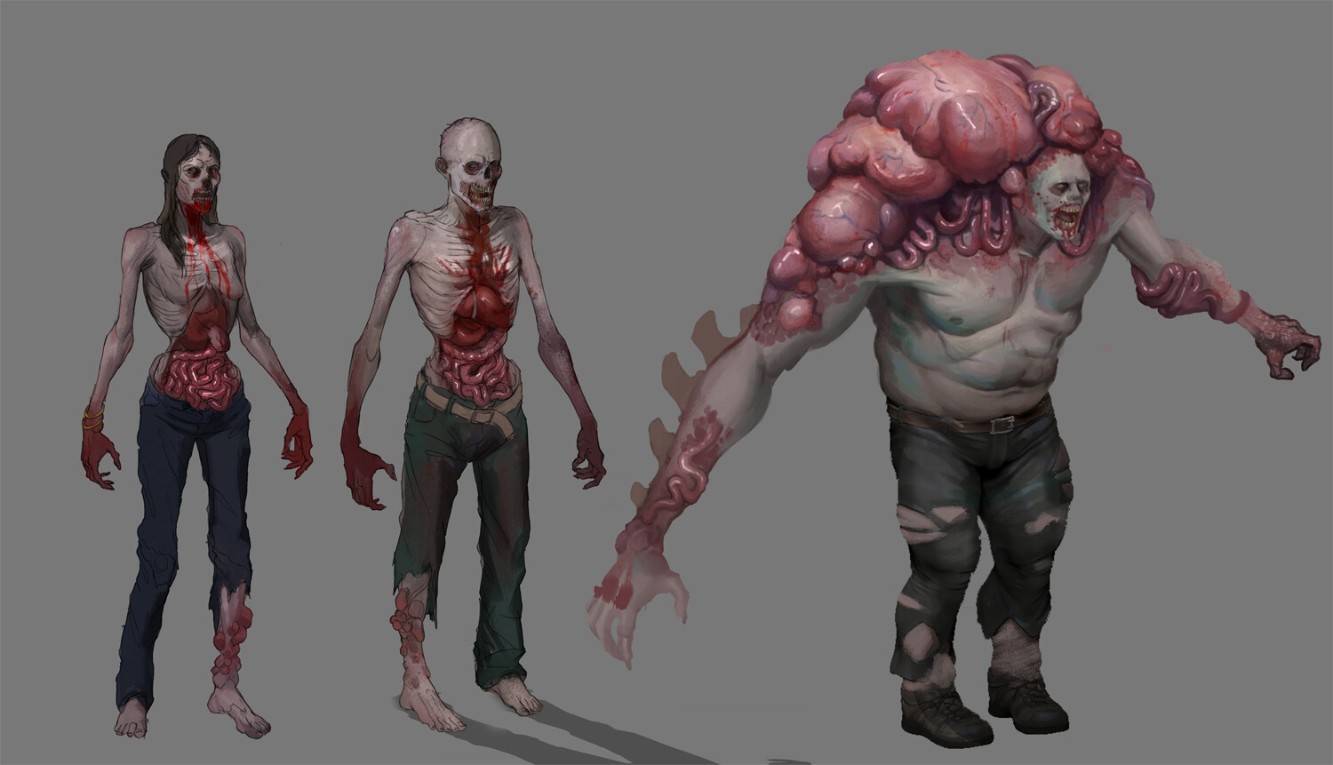 zombie model sketch and paint over