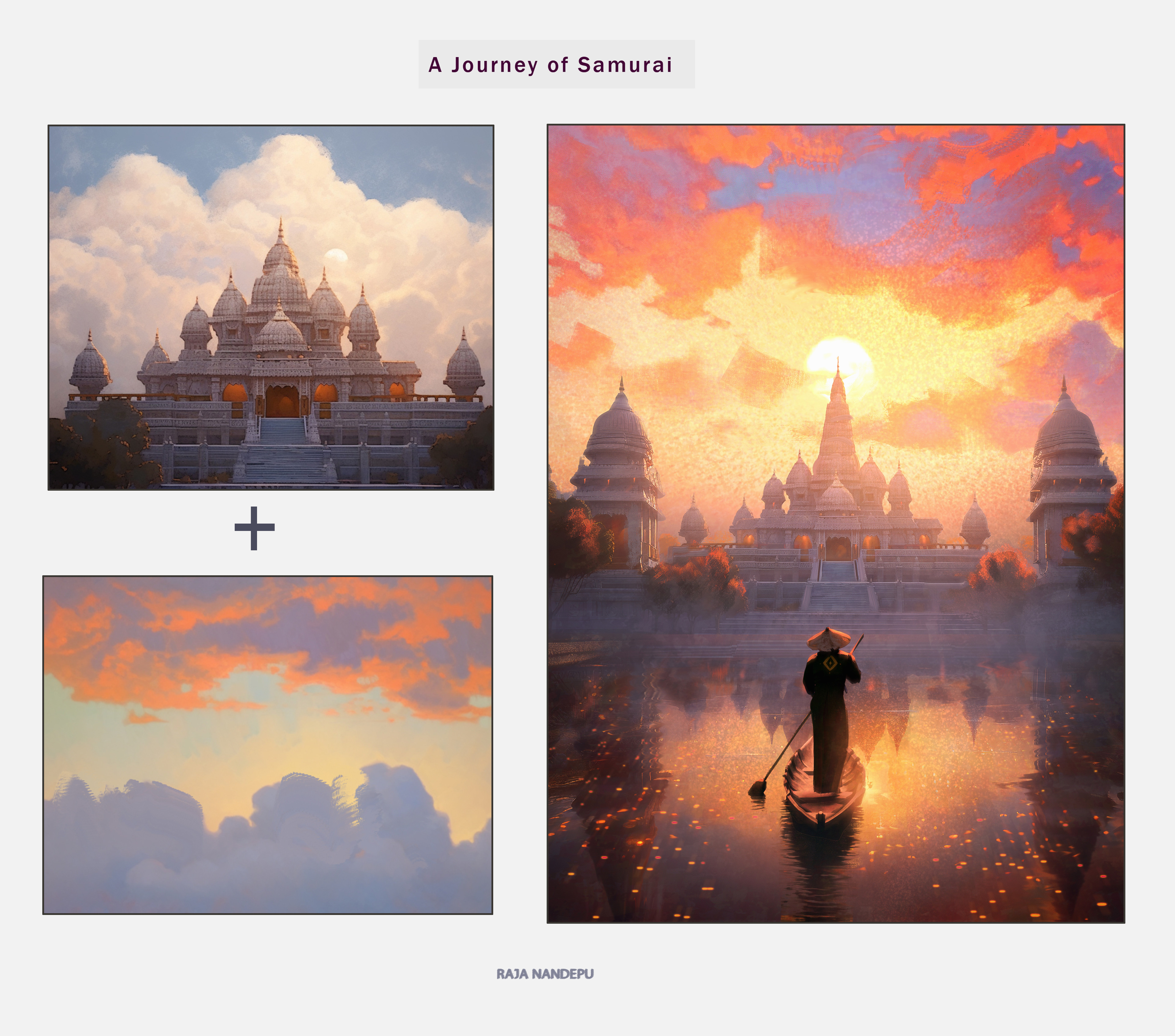 some illustrations  are created by combining various Ai elements from different out puts 