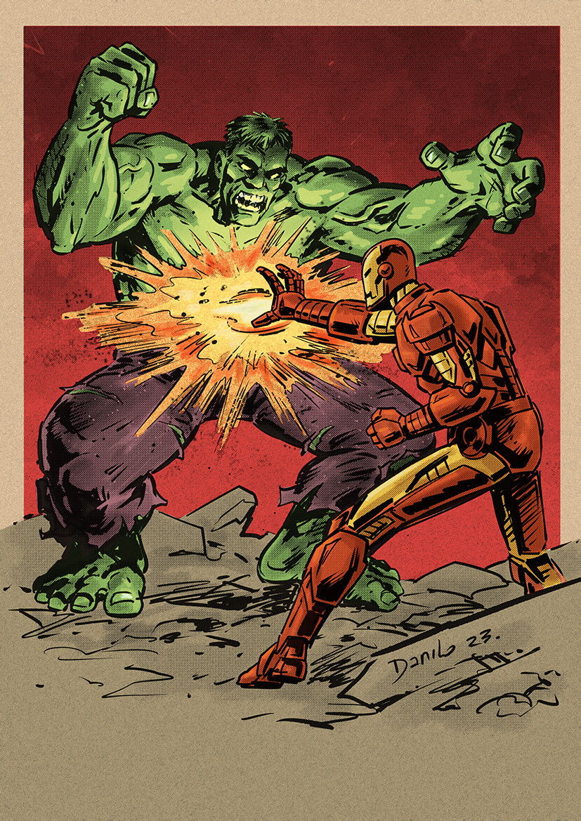 Hulk vs Iron Man fan art
Color