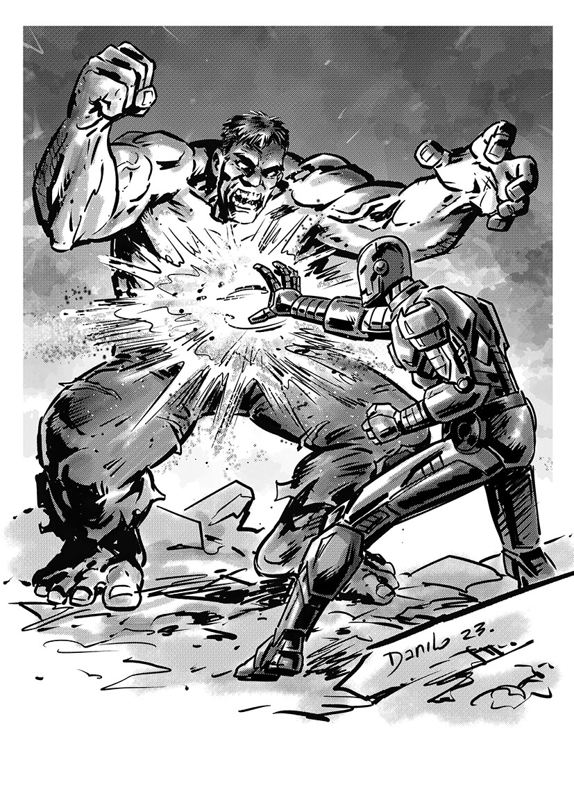 Hulk vs Iron Man fan art
(tones)