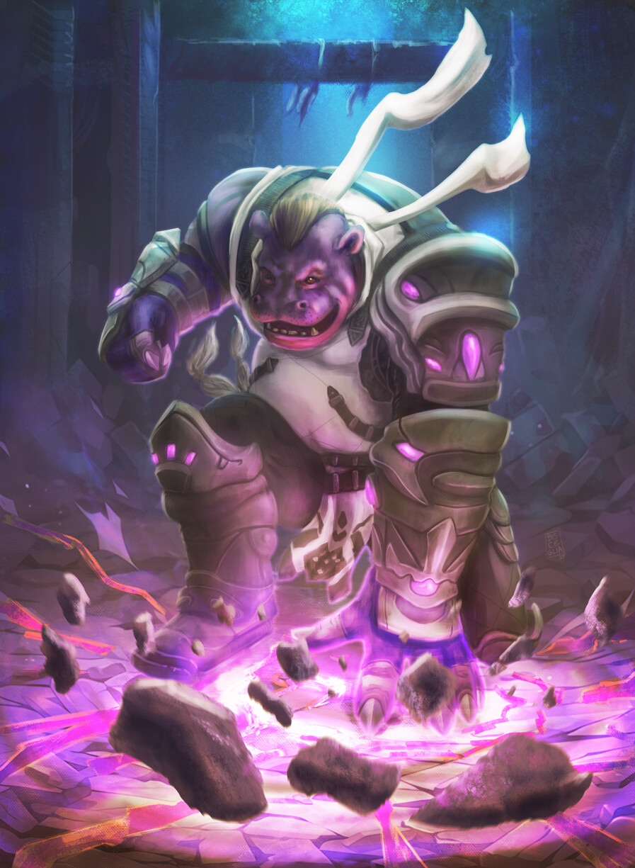 ArtStation - Hippo, Warrior of the Fist - TCG Commission.