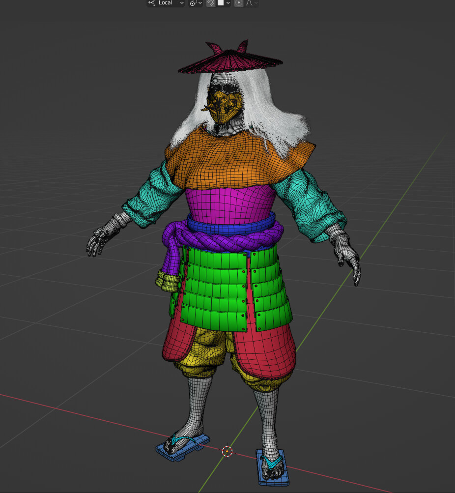 final topology with modeling details from high poly mesh scuplted in zbrush