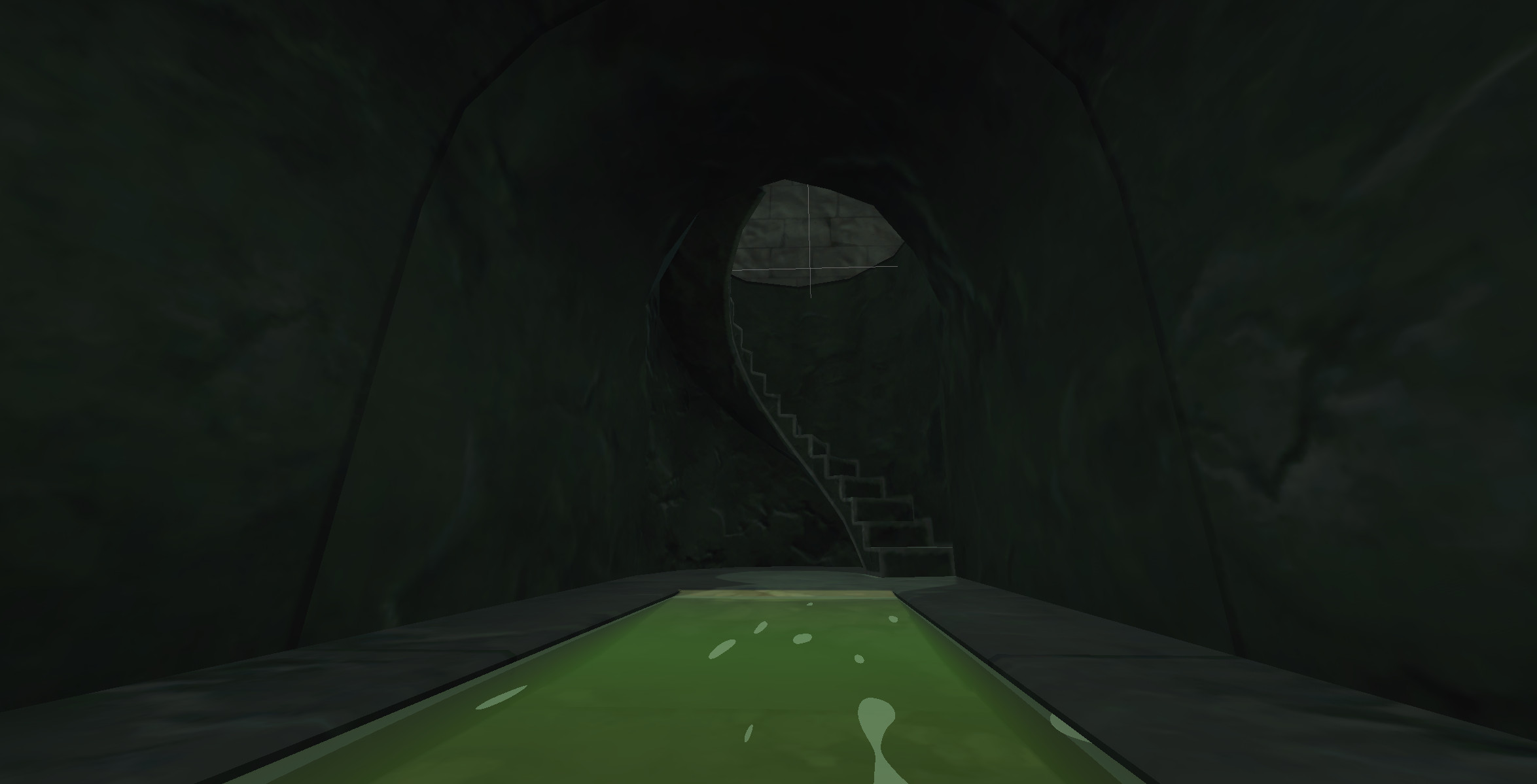 Stairway into the underground sewers. Luckily, they aren't still in use. 