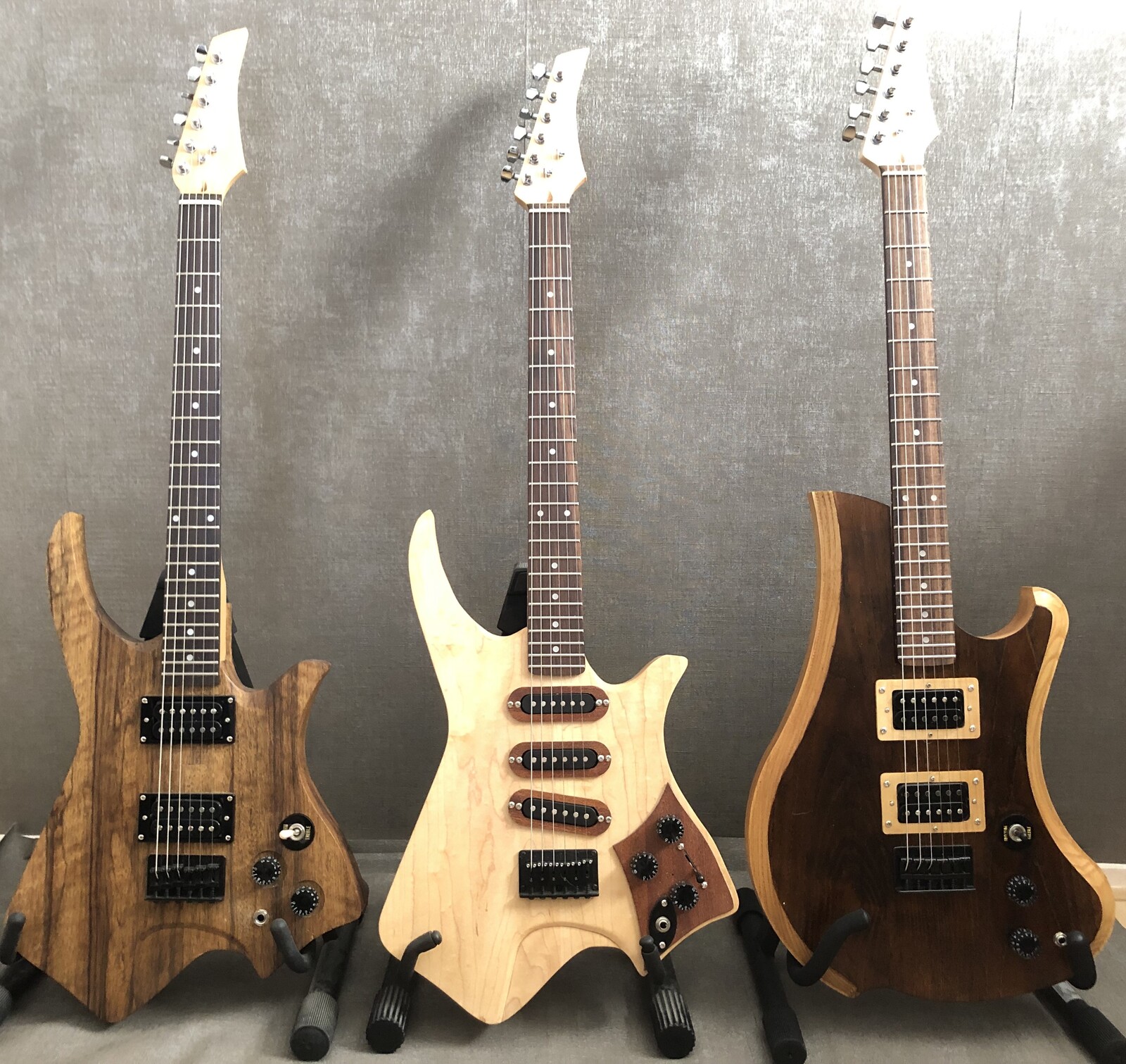 Een mooie set custom gitaren 