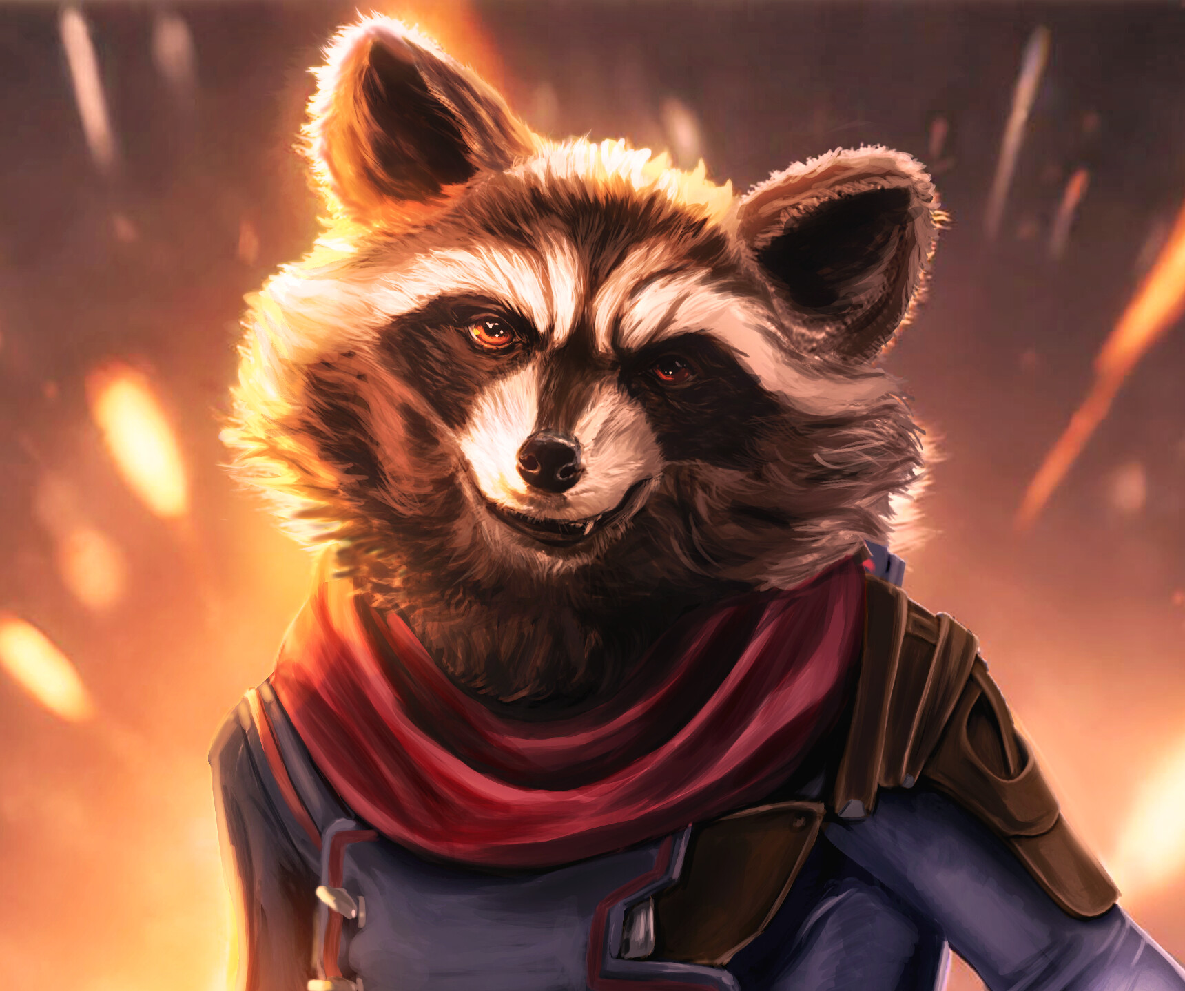 ArtStation - Rocket Raccoon Fan Art Illustration, image size:1720x1439