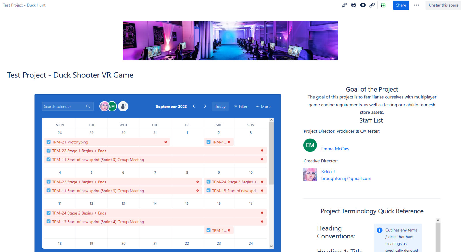 Atlassian documentation work - Festival Shooter Game (name not final)