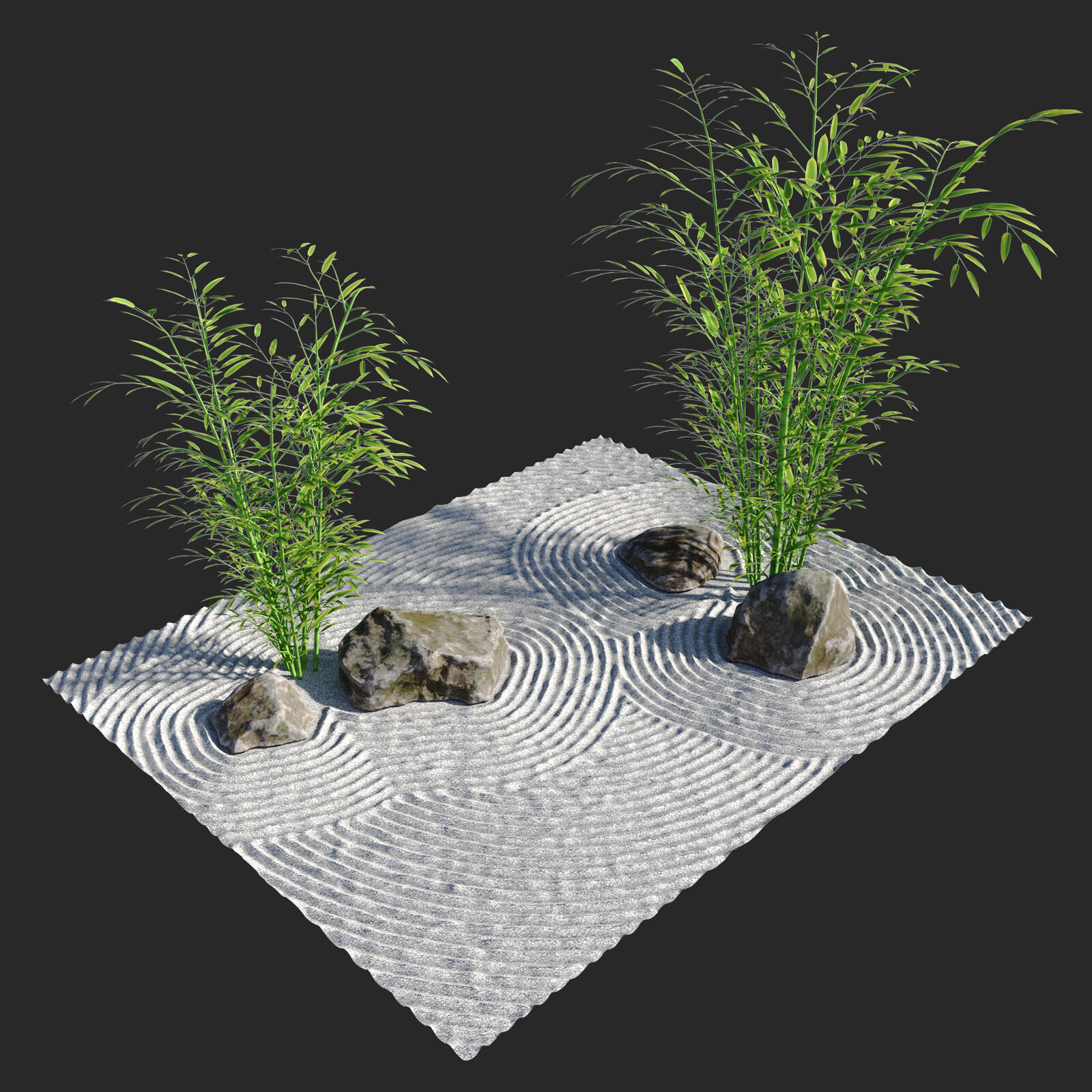Japanese Rock (Zen) Garden 06 | PBR | Lowpoly