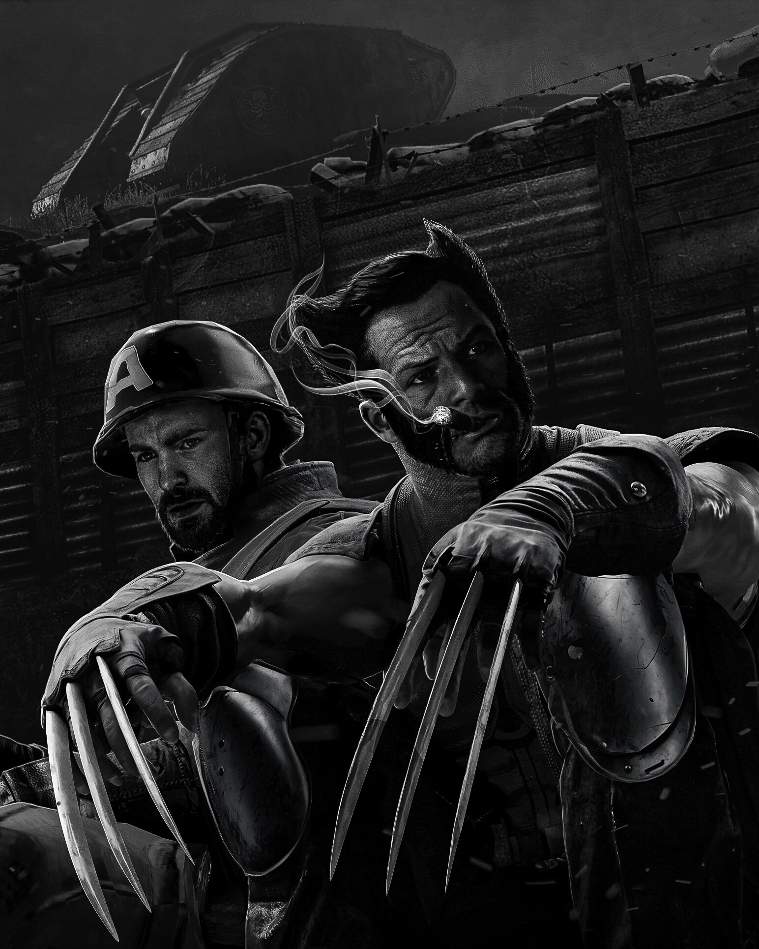 Artstation - Wolverine And Captain America: Ww2