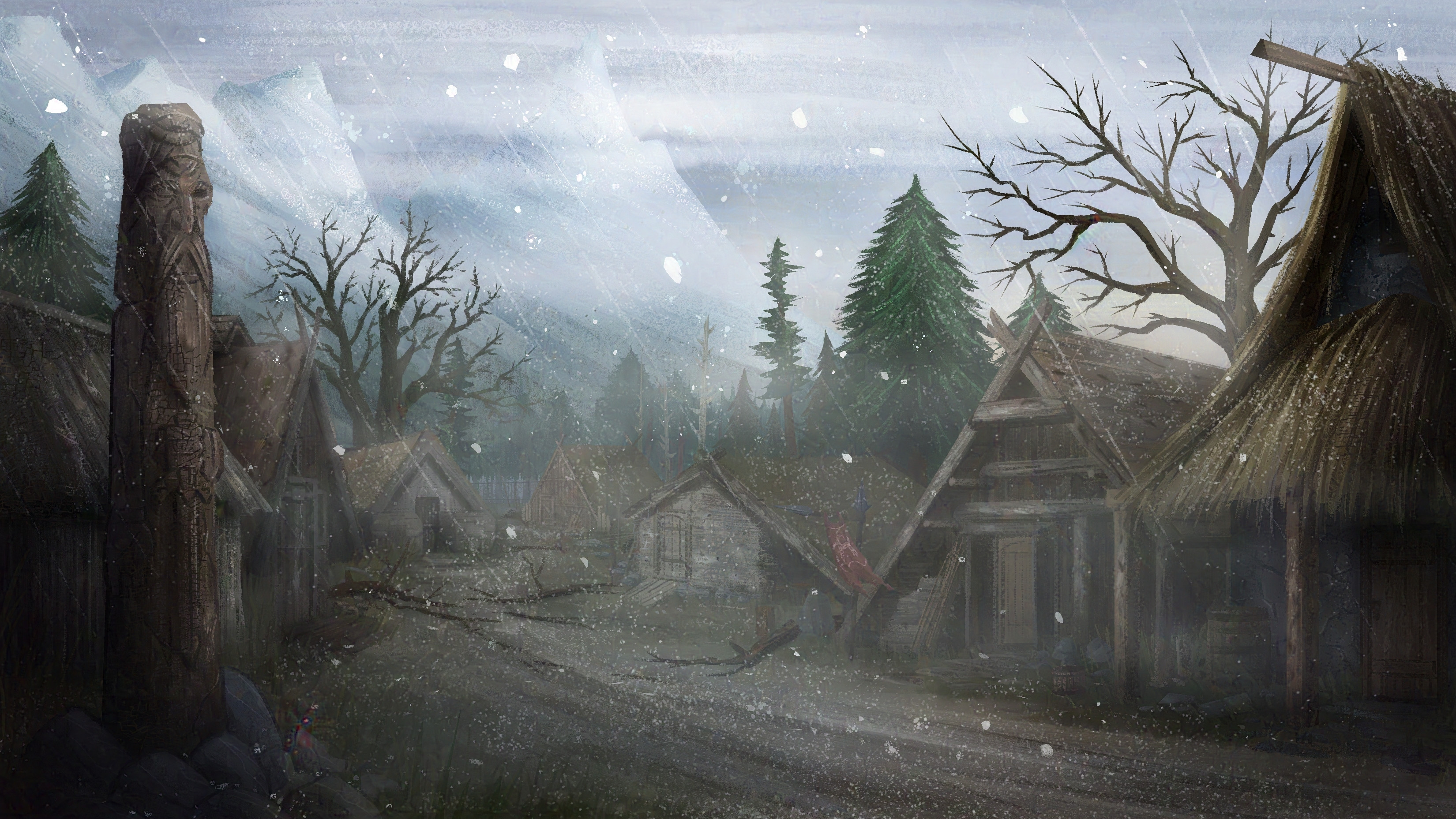 Hailstorm in the Viking Village