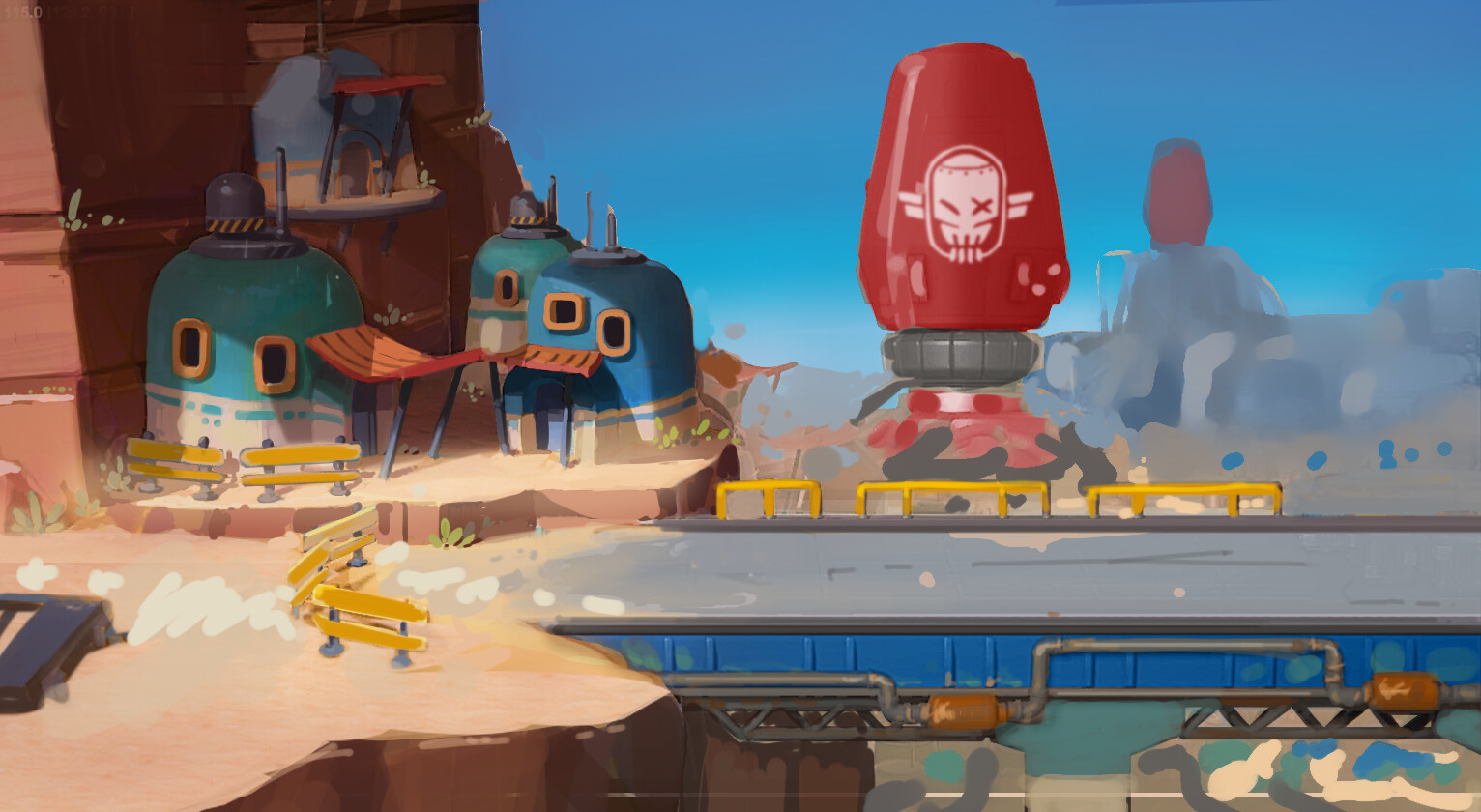 Concept paint over done by Youssef Zamani over greyblock layout.