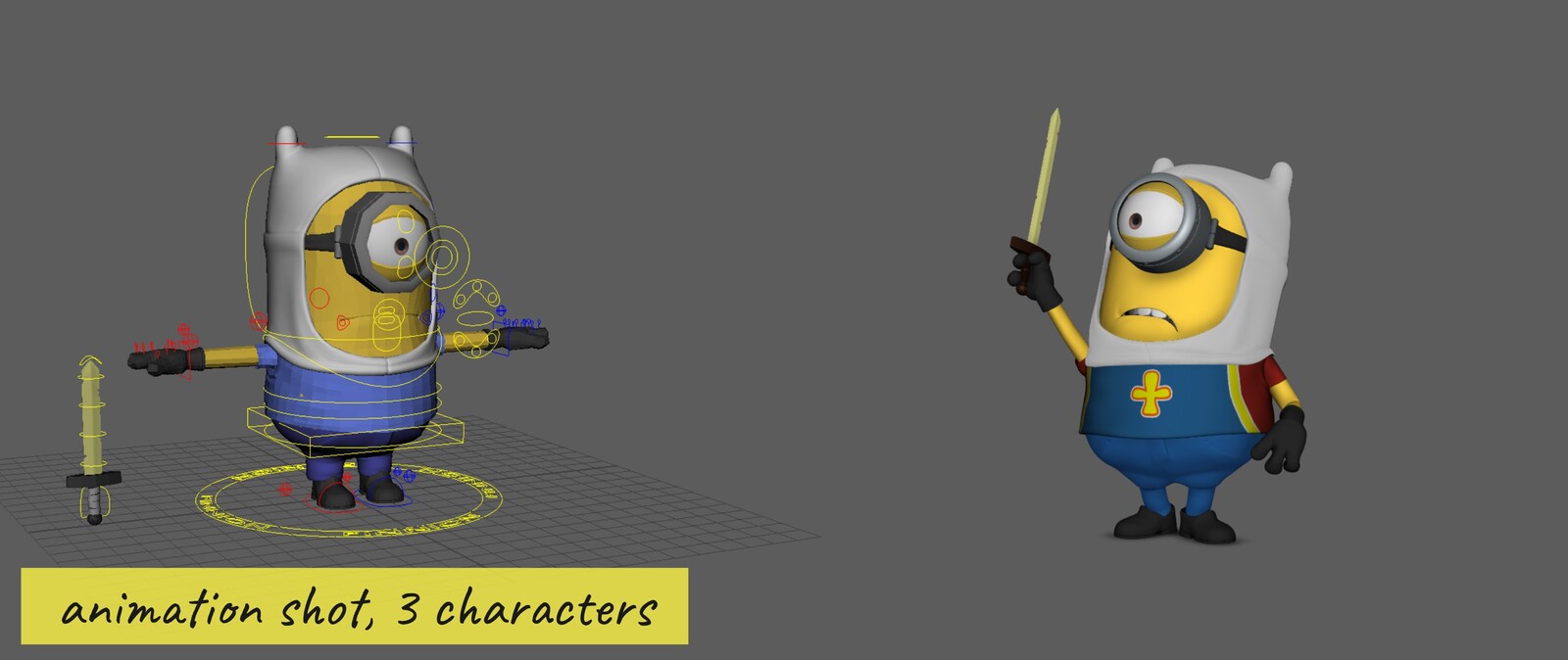 The 3 Musket-Minions, animation shot