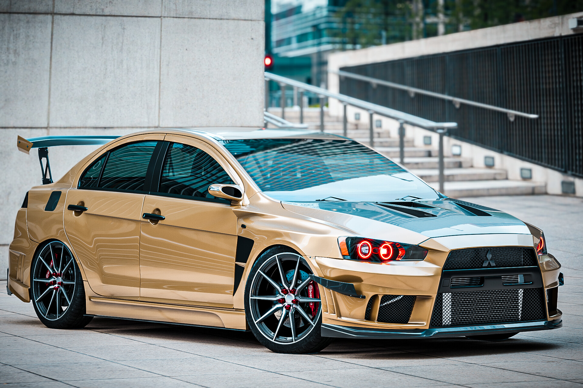 ArtStation - Mitsubishi Lancer EVO X Tuning, image size:1920x1279