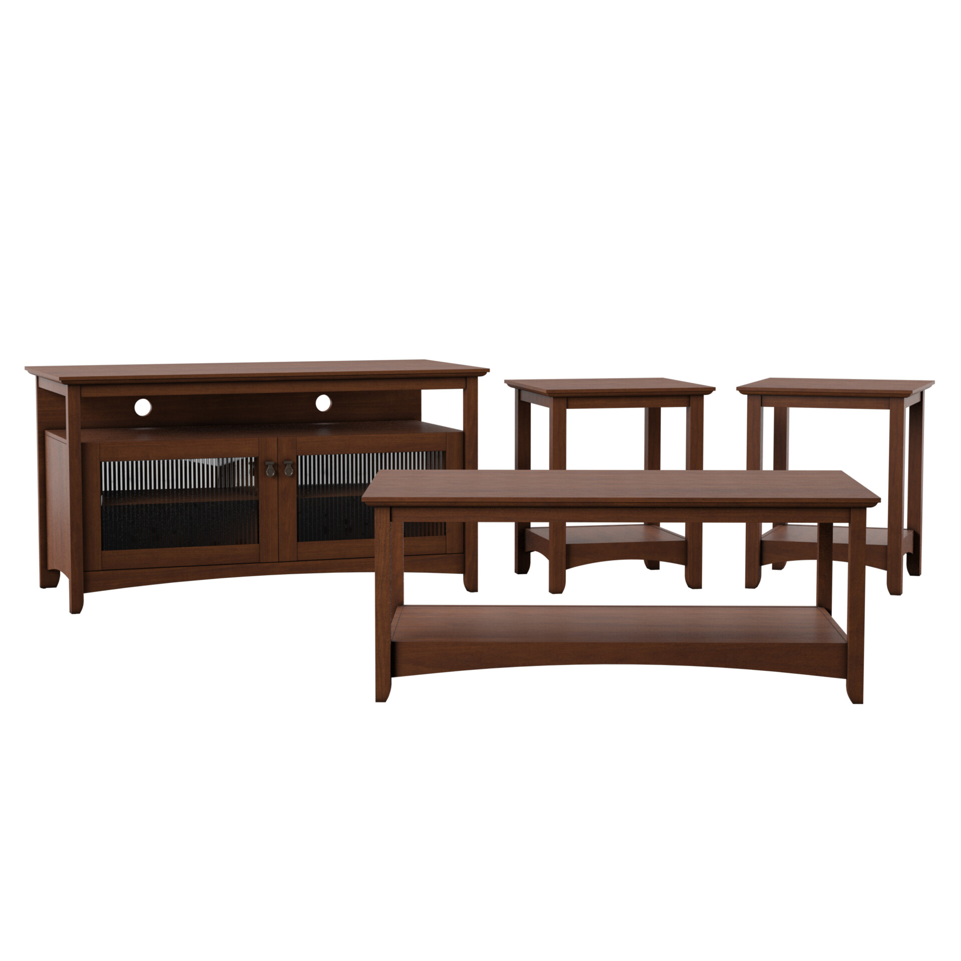 Artiss TV Unit & Coffee Table Set Storage Shelf Pine