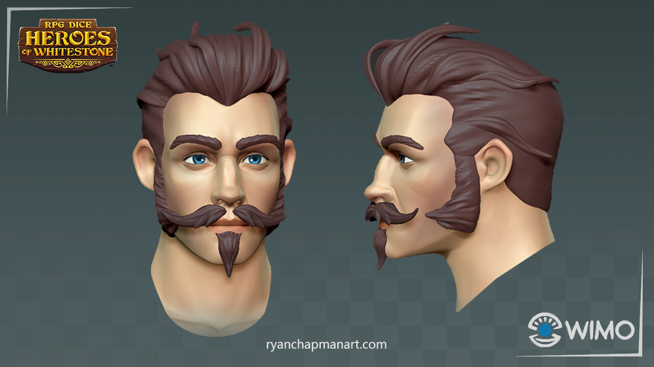 We needed a re-do of our Bard character's head to be more appealing. I imagined him as very smug, but kind. 