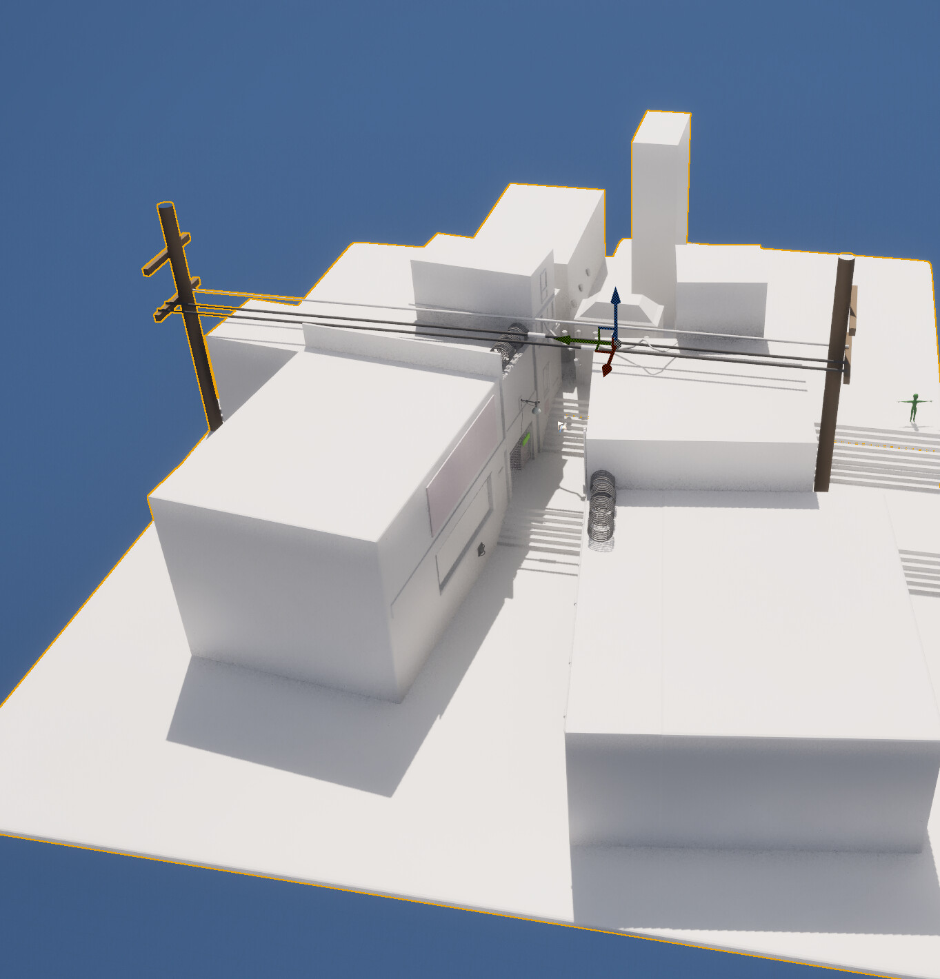 UnReal Engine 5 view of MoniGarr’s 3D Hard Surface Modeling - Urban Alley Environment inspired by Michel Voogt’s illustration "KZ2 Helghan alley"