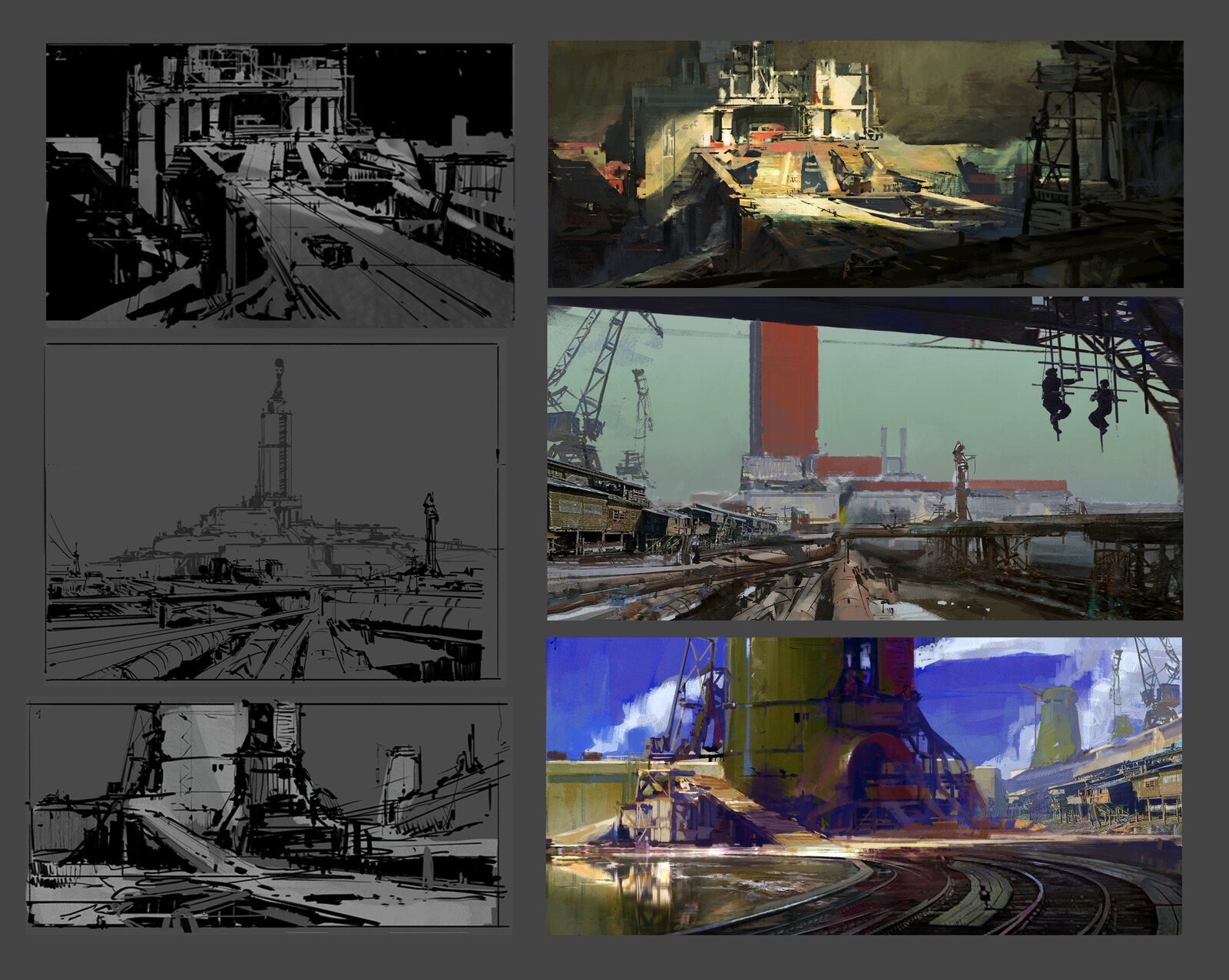 first sketches, 3 options in line and color