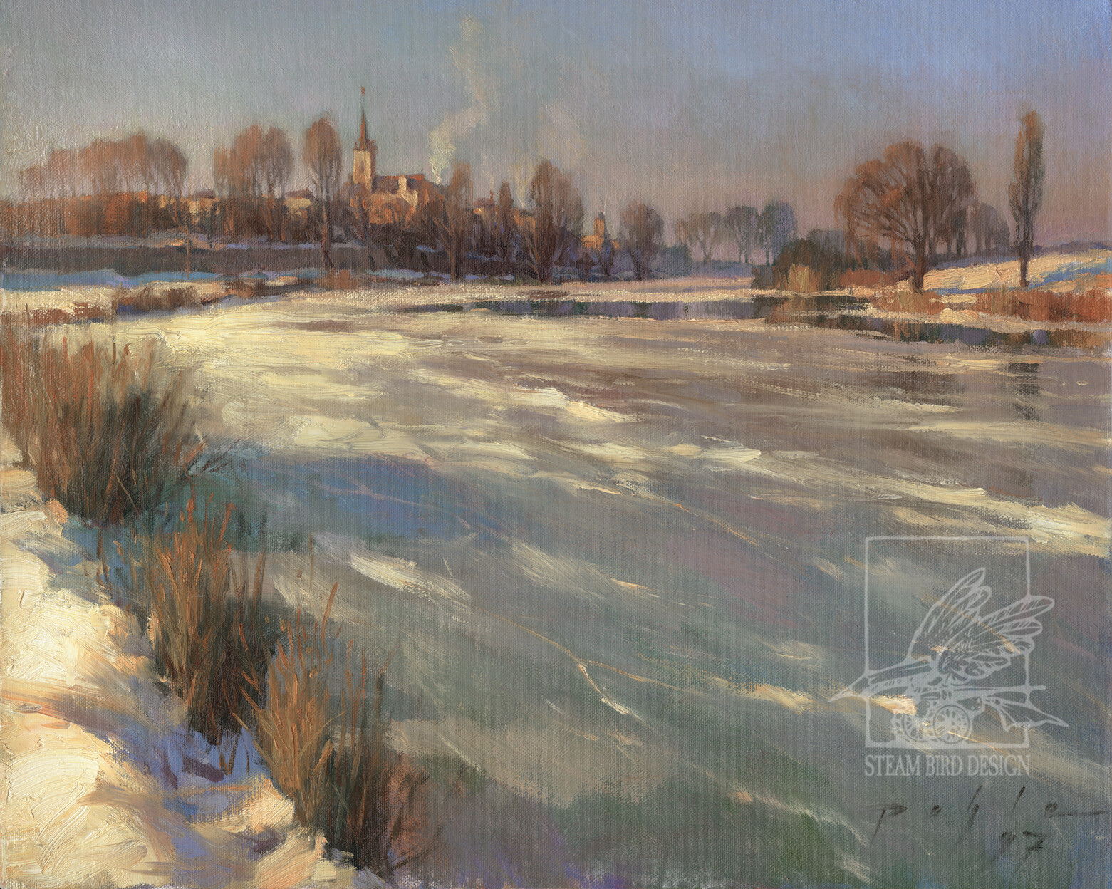 Ice on the River / 16x22 oil on linen
