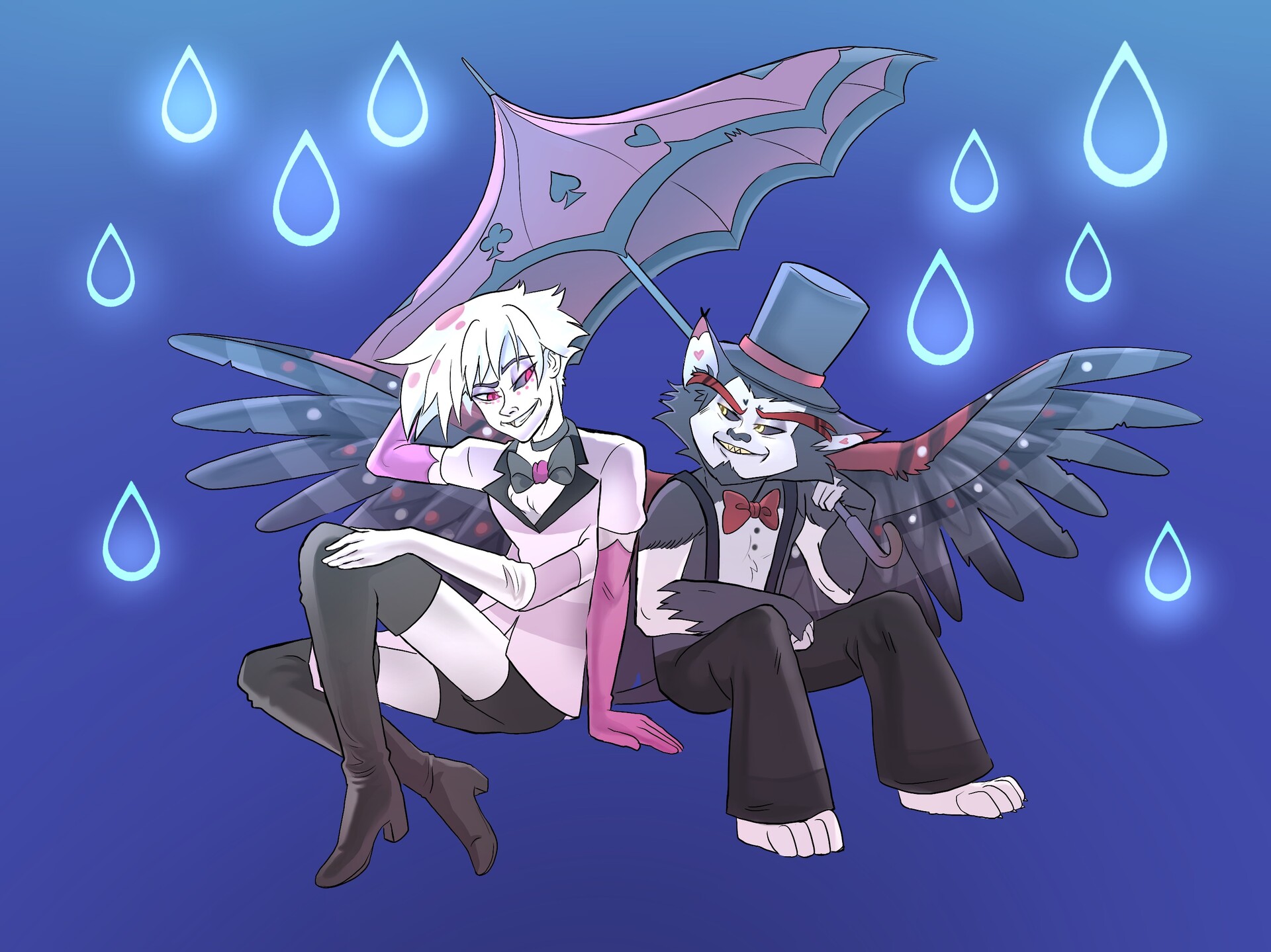 Artstation fan art hazbin hotel angel dust and husk