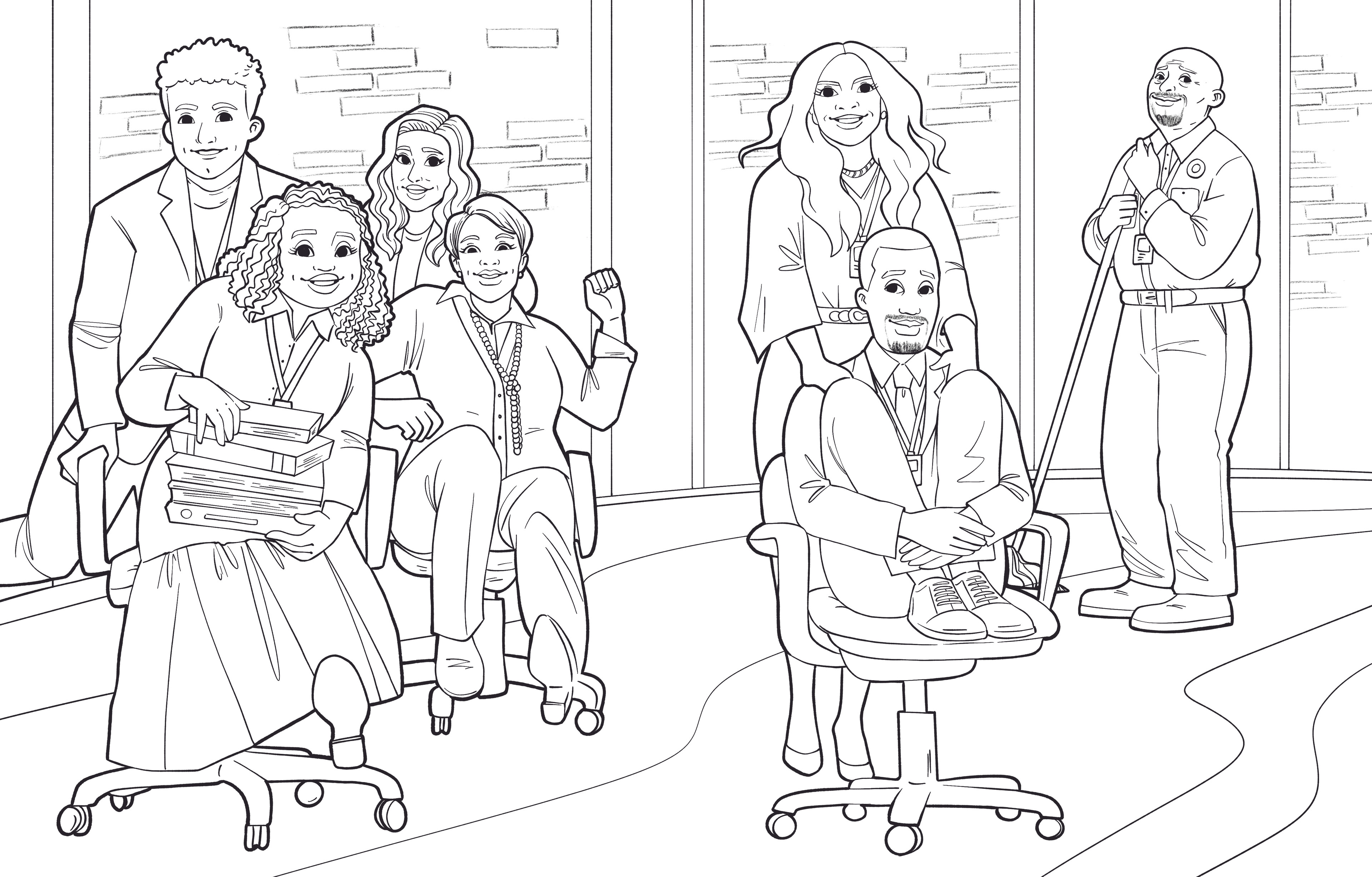 The Official Abbott Elementary Coloring Book: Sample Spread 3