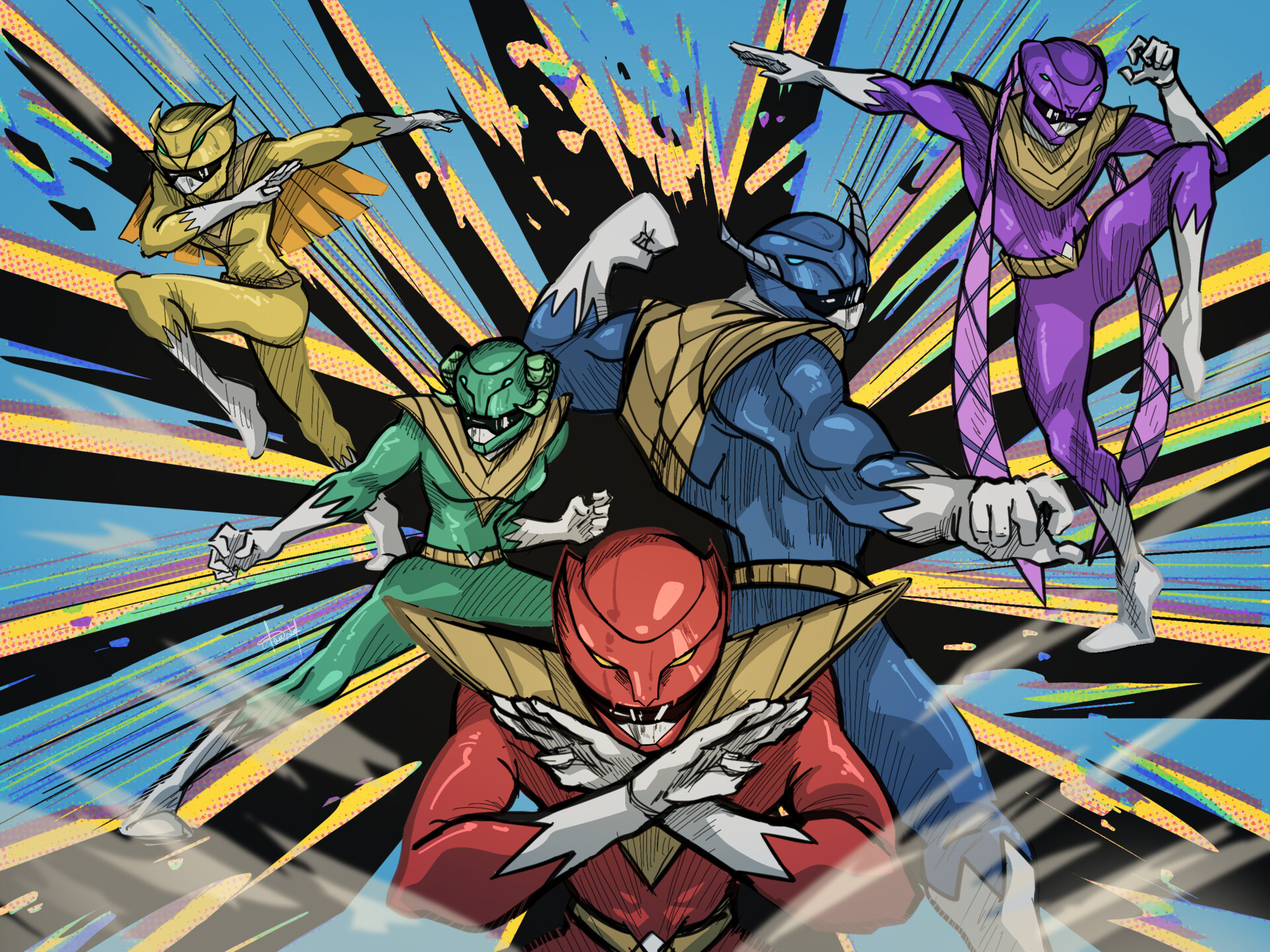 ArtStation - Morphin Time - Power Rangers