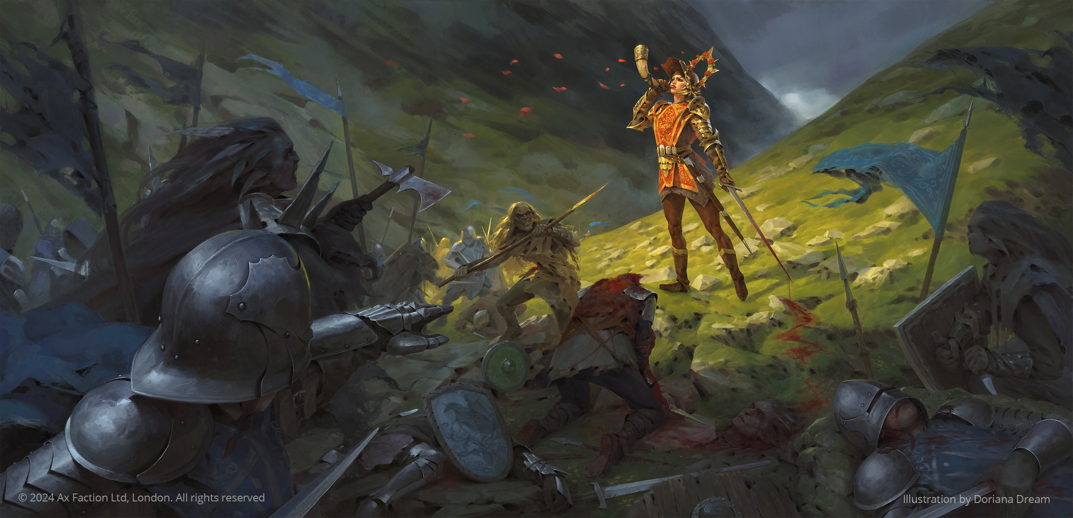 The version of the illustration specially for the project Ax Faction OE (Old Earth). © 2024 Ax Faction Ltd, London. All rights reserved.