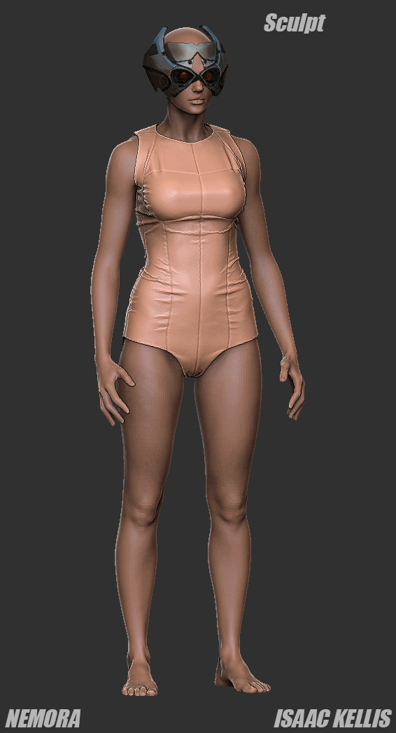 The body suit under the armor, boots and overcoat were all started in marvelous designer