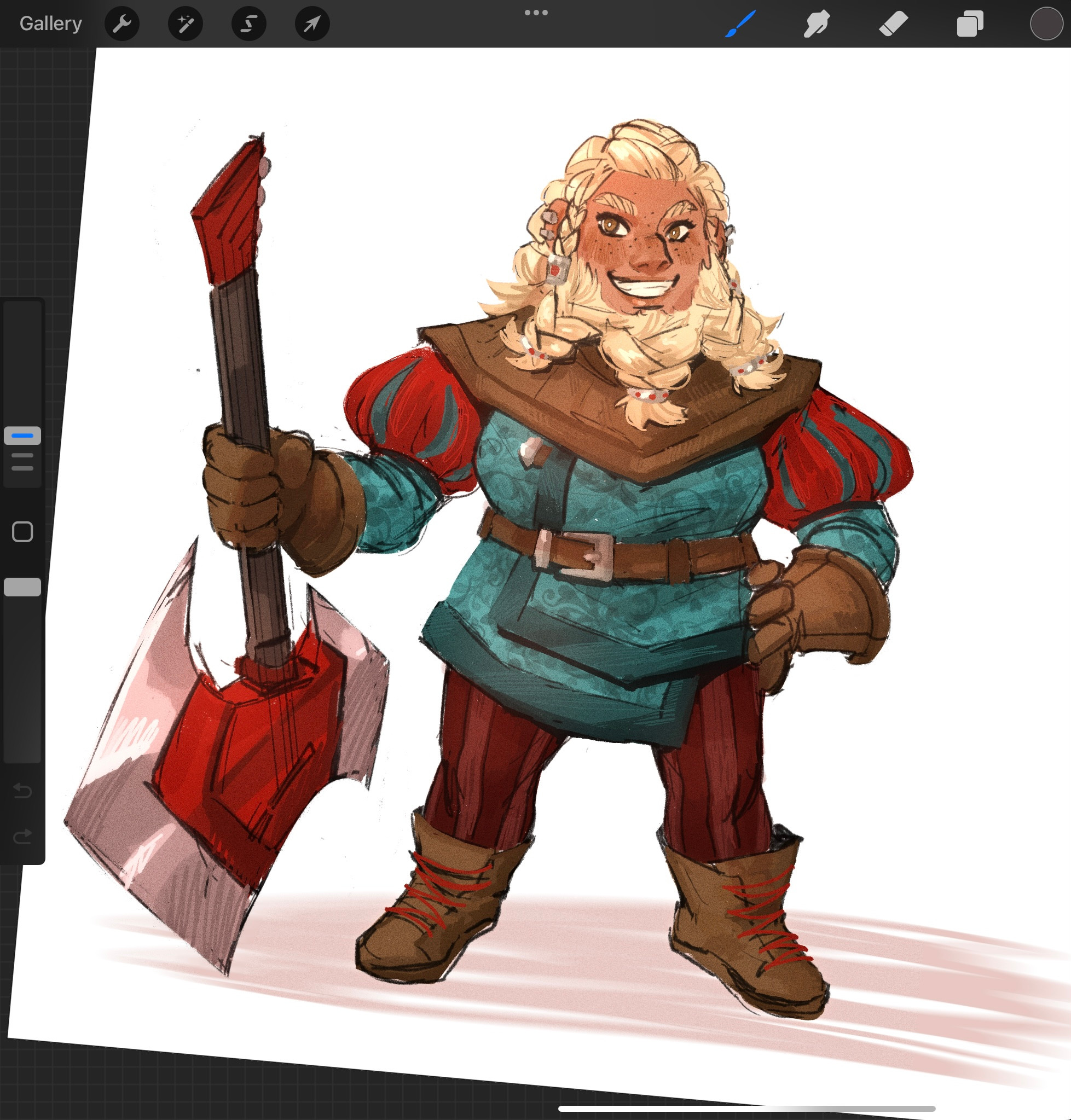 A Bard-Barian dwarf named Lita in case Robb dies (it has almost happened twice)