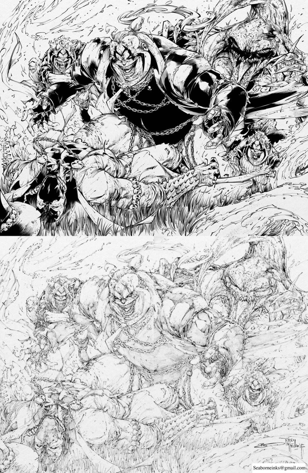 Sample Inks over Brett Booth's Pencils