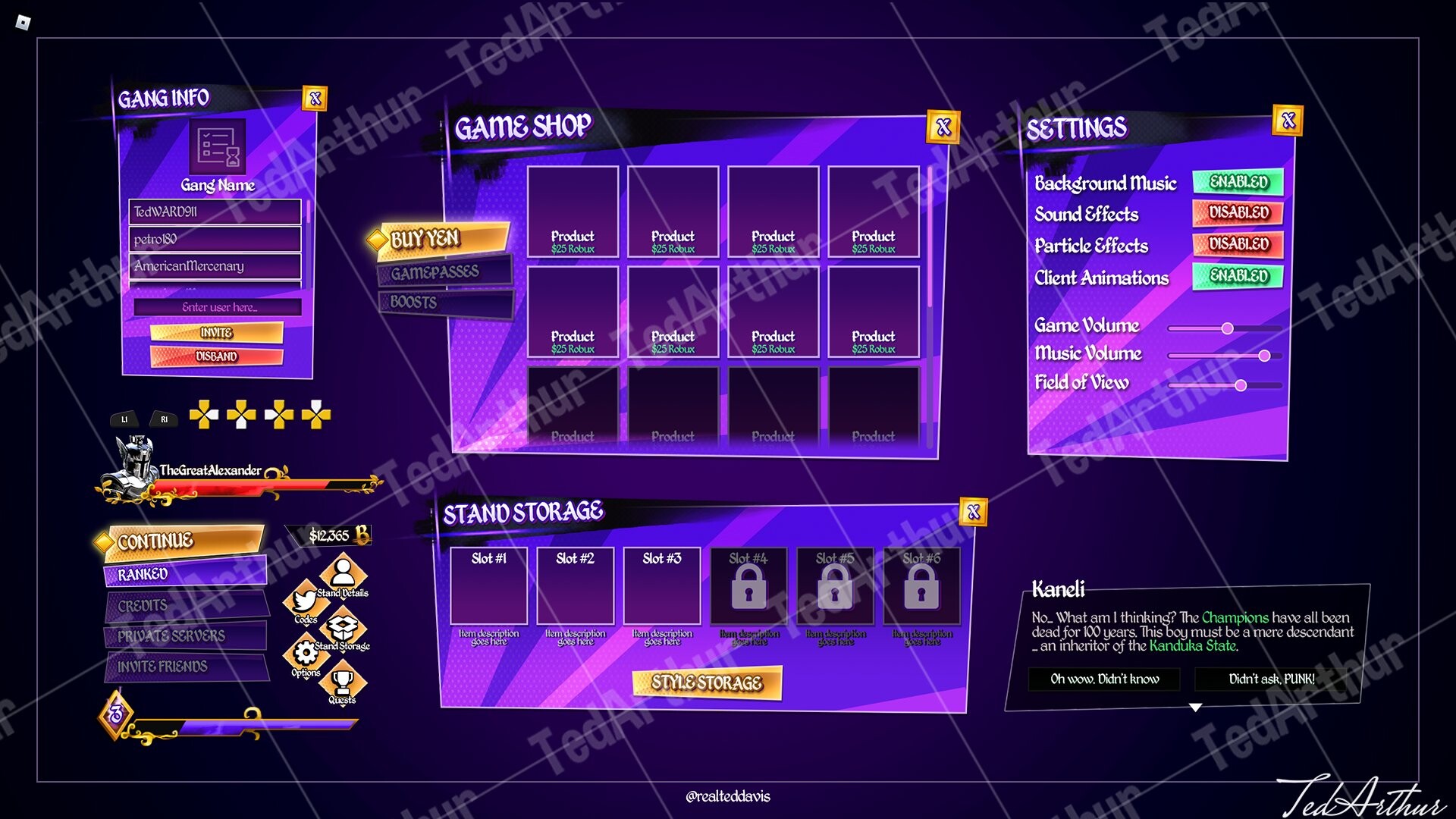 Artstation roblox anime game ui