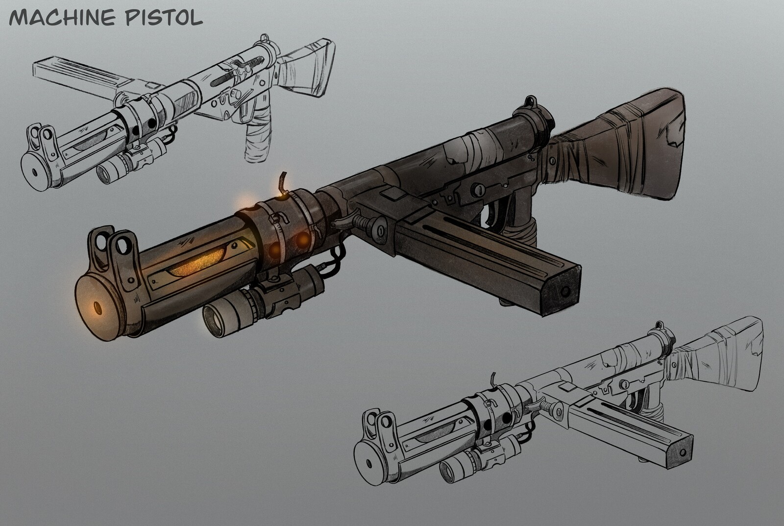 Machine Pistol concept: Douerbat