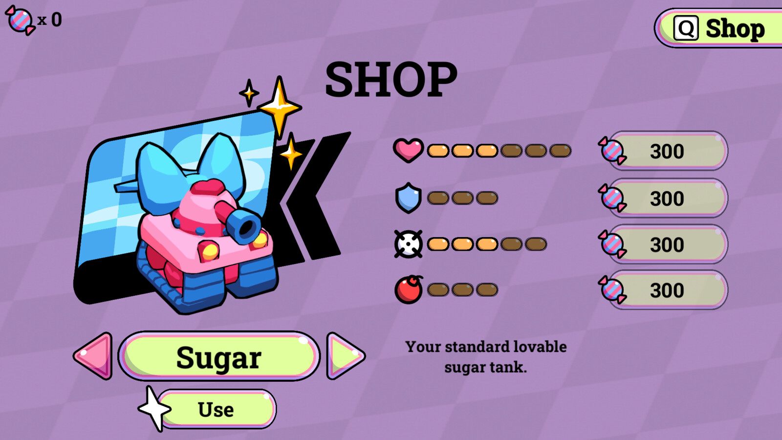 Shop, Upgrade tanks, buy new tanks. Price buttons turn green when the balance is high enough.