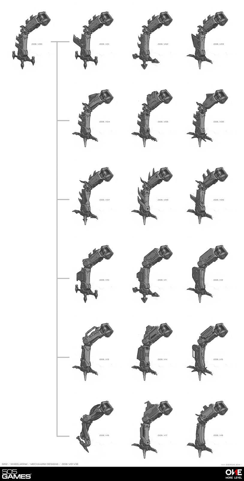 Arm designs iterations