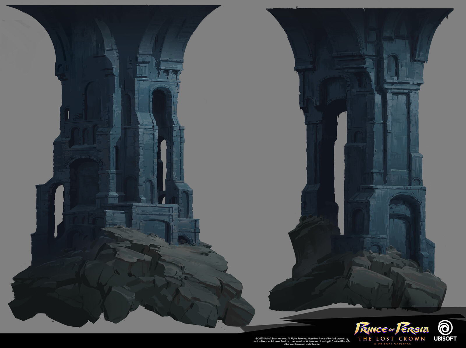 A first version of the background pillars I made for the depths. But it didn't really matched with the 3D elements of the playground, so we didn't used them.