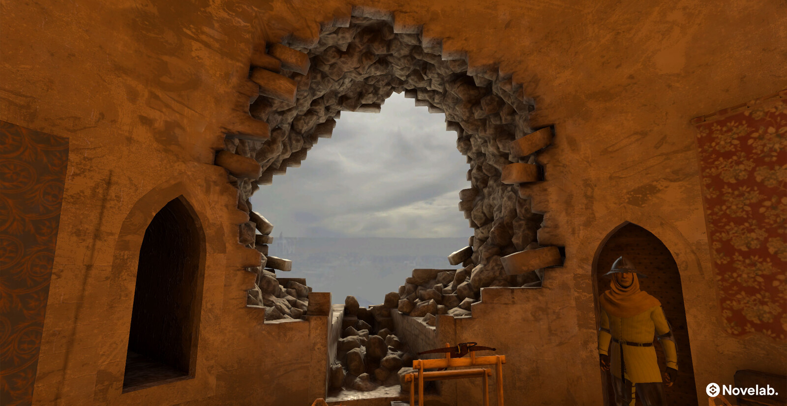 One of the scenes of the game, the dungeon is breached 