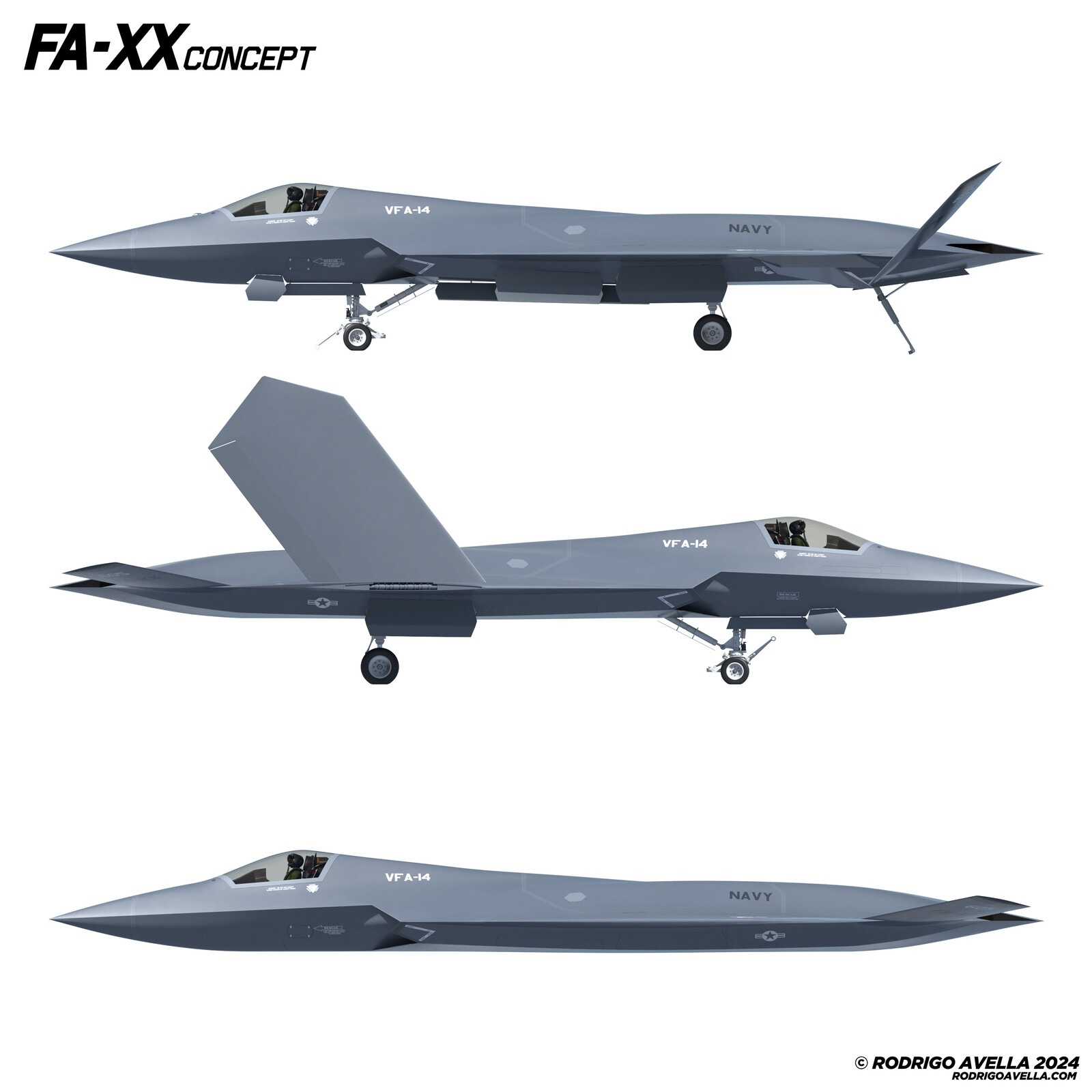 FA-XX Sixth generation fighter concept - Views