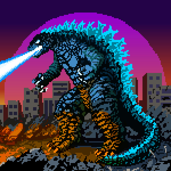 ArtStation - Retro Godzilla Pixel Art