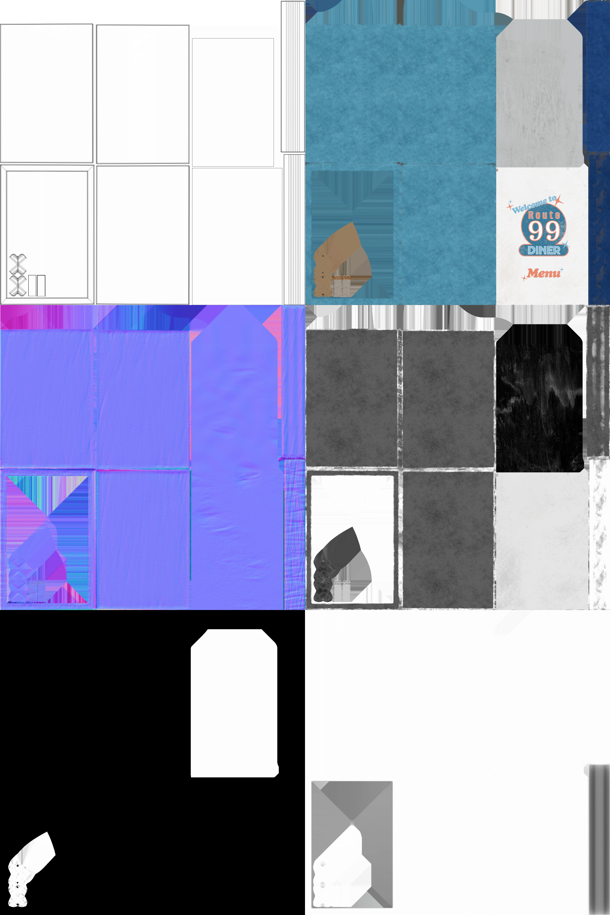2048x2048 | UV, BaseColor, Normal, Roughness, Metallic, AO