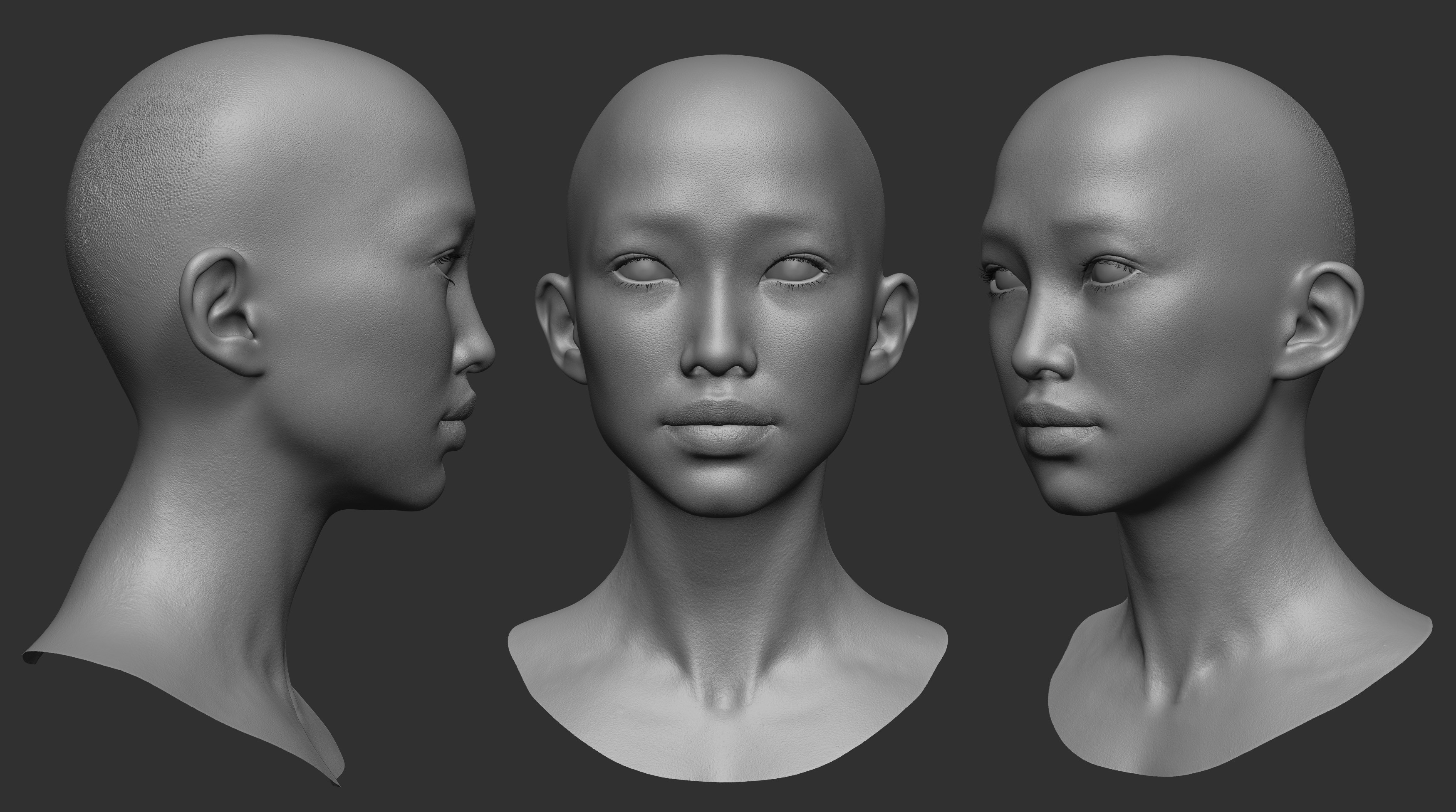 Sculpting head in Zbrush