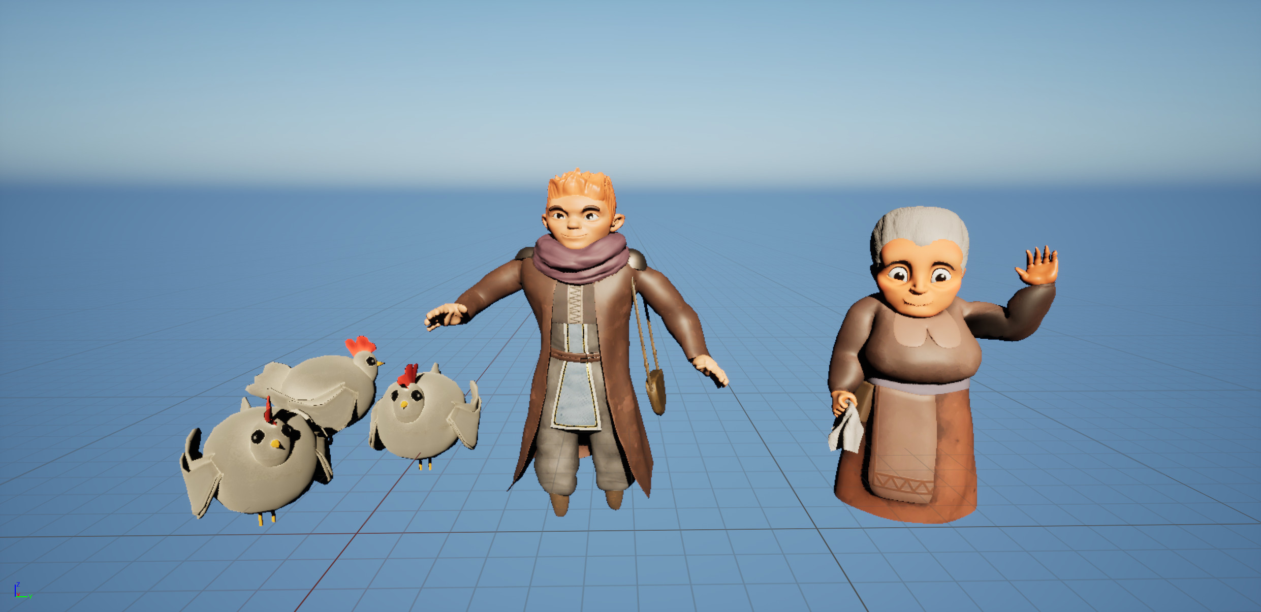 Final mention for the protagonists of the story, modeled, textured and animated by myself