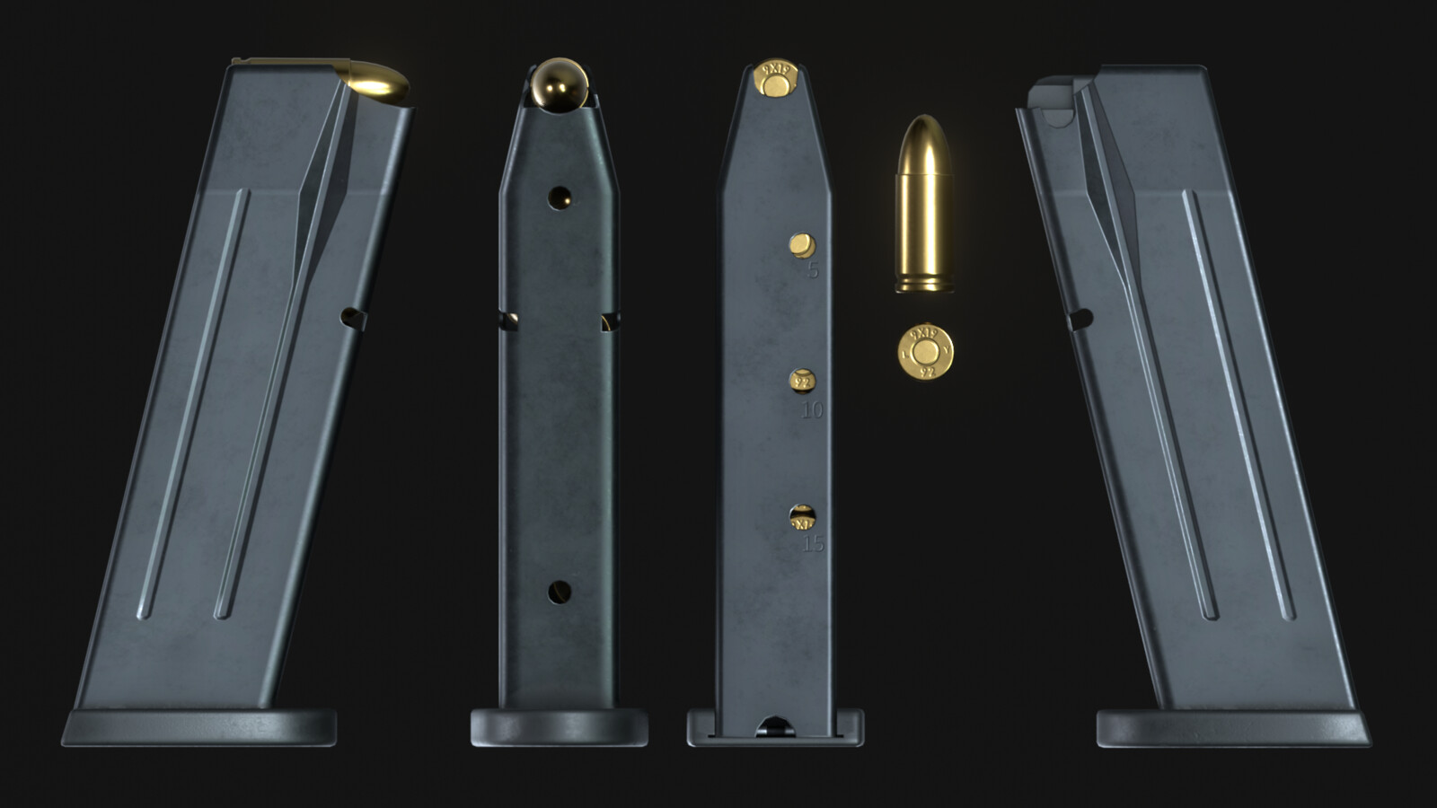 9mm Magazine - 15 round capacity