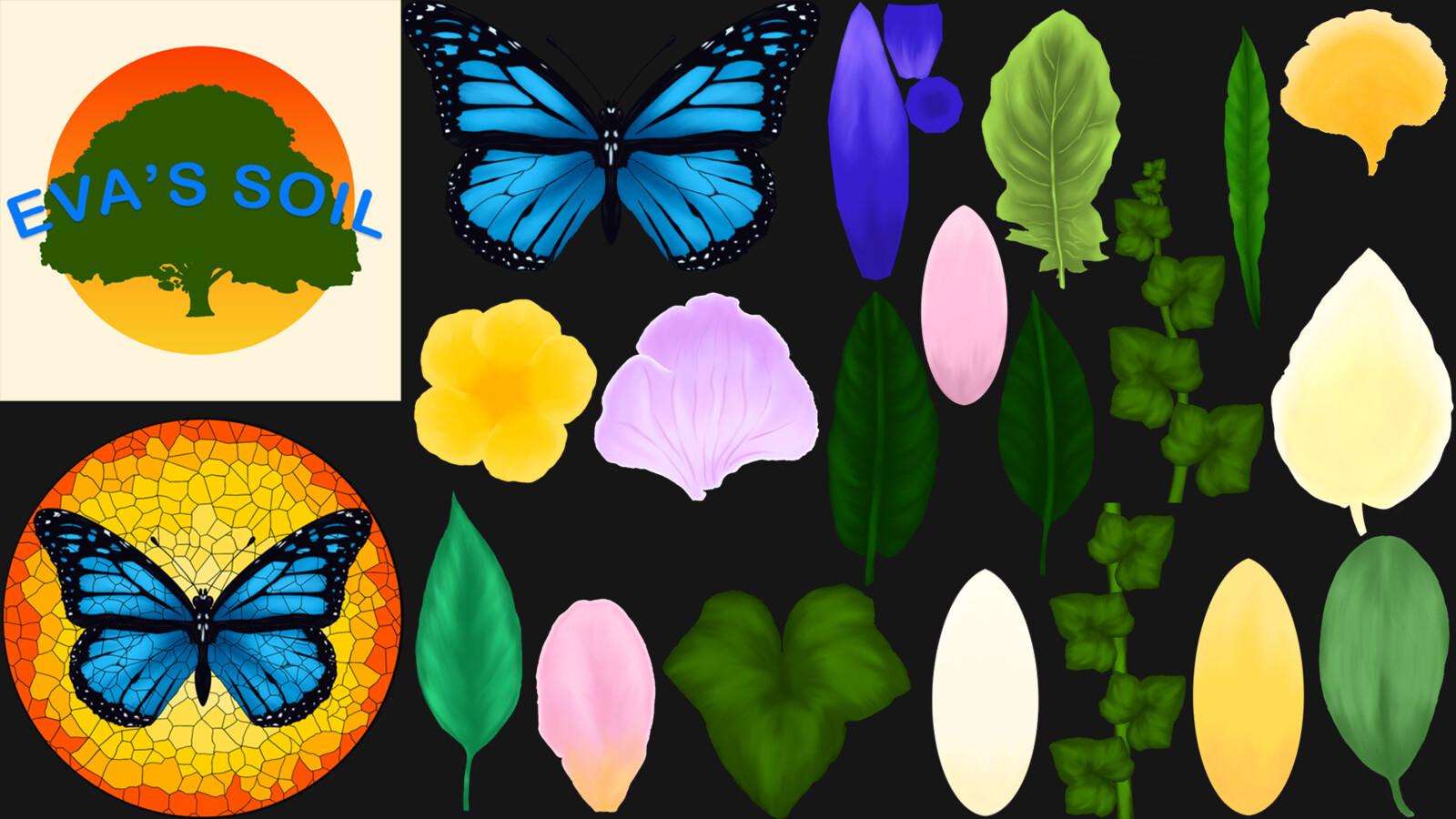 Collection of custom/hand-painted textures