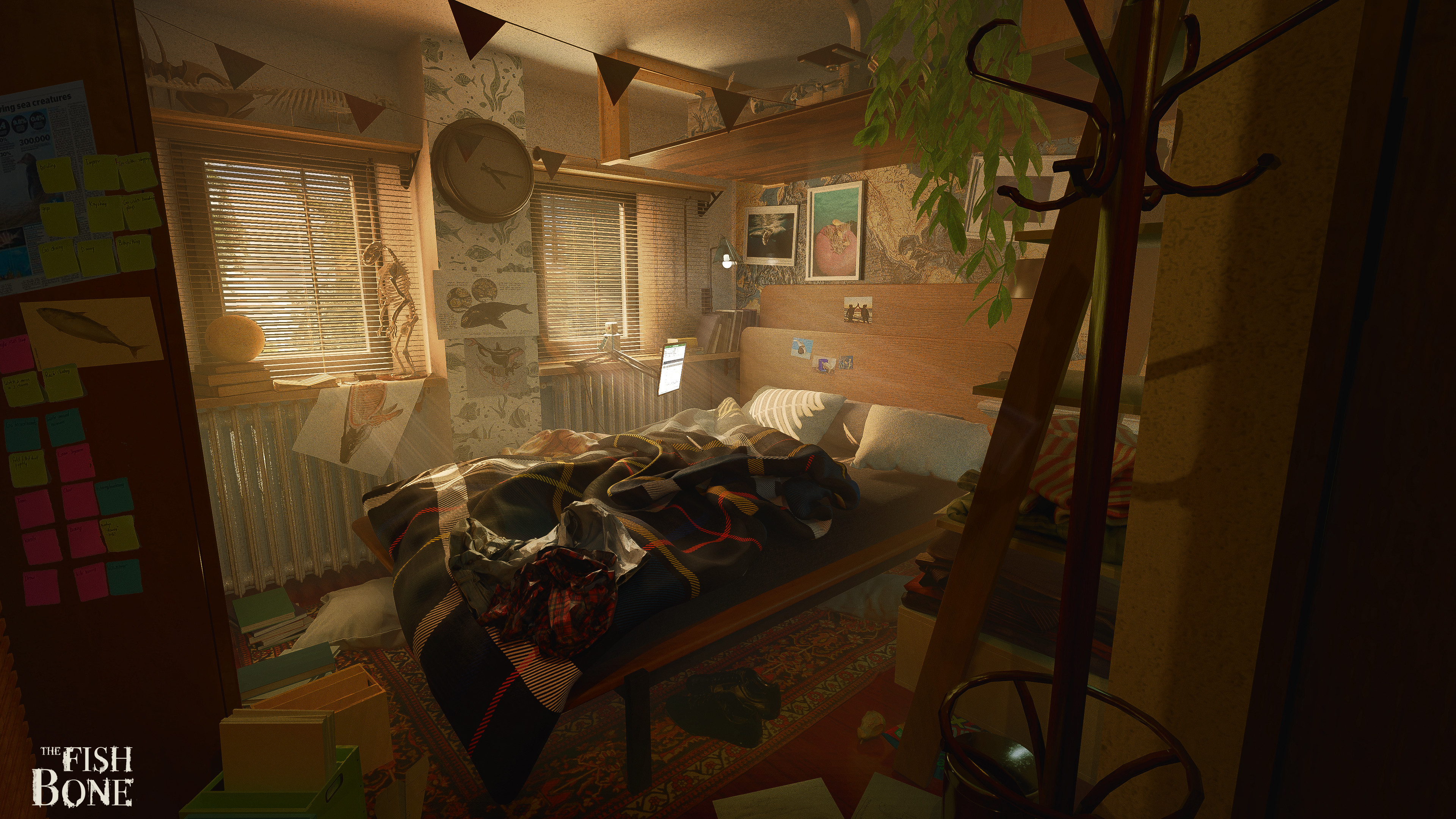 The biologist's bedroom. 