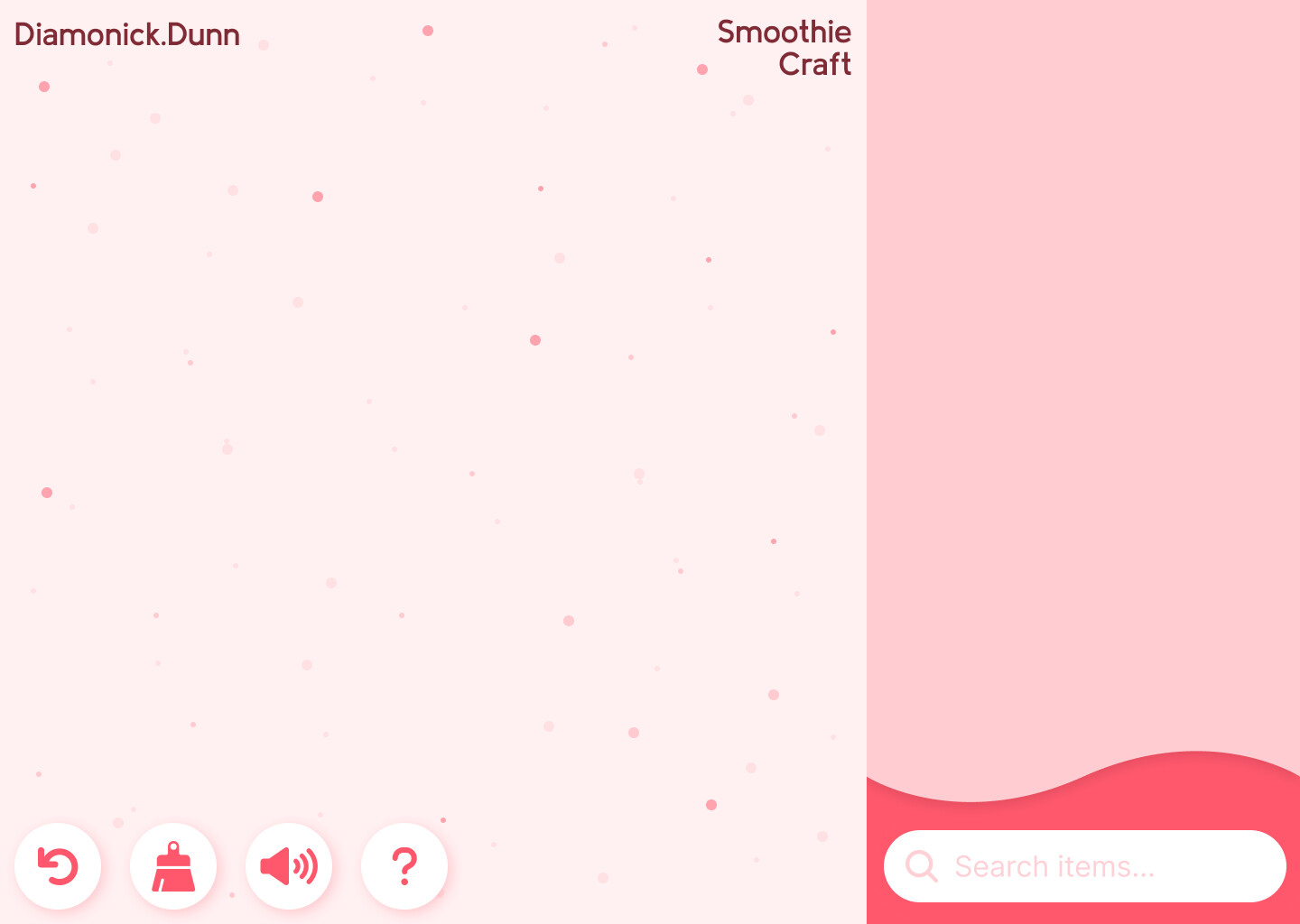 Smoothie Craft Mockup 3

This mockup contains the following UI elements below:
• Project Name
• UI Designer Name
• Interactive Buttons
• Search Bar