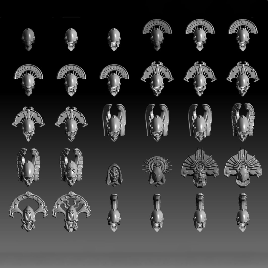 Warhammer High Elf – Embuches Têtes Casque Argent X4 – Games Workshop Non Assemblés