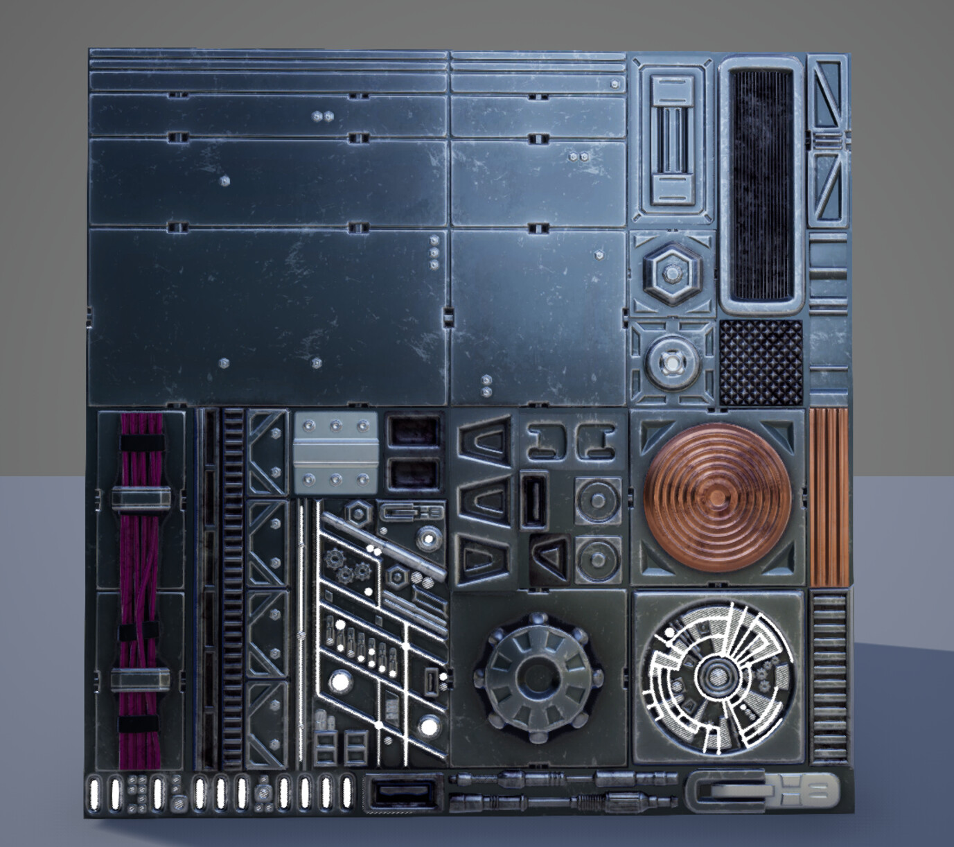 The trim sheet and material in engine.
