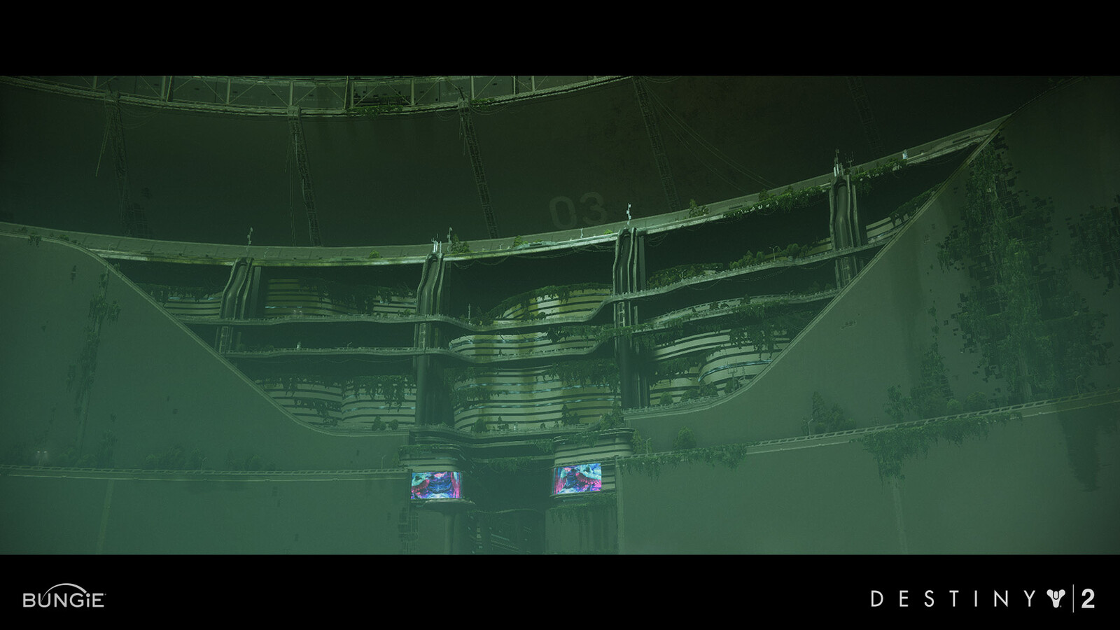 We got the opportunity to further flesh out the inside of Titan's Arcology. I had fun dressing this view with extra damage and greenery.